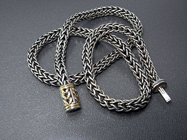 18K Gold Sterling Silver Wheat Necklace Indonesia