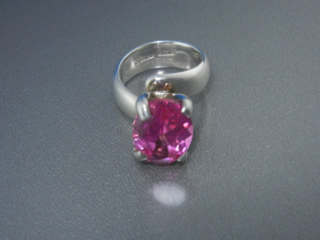 Charles Albert Pink Topaz Sterling Silver Ring