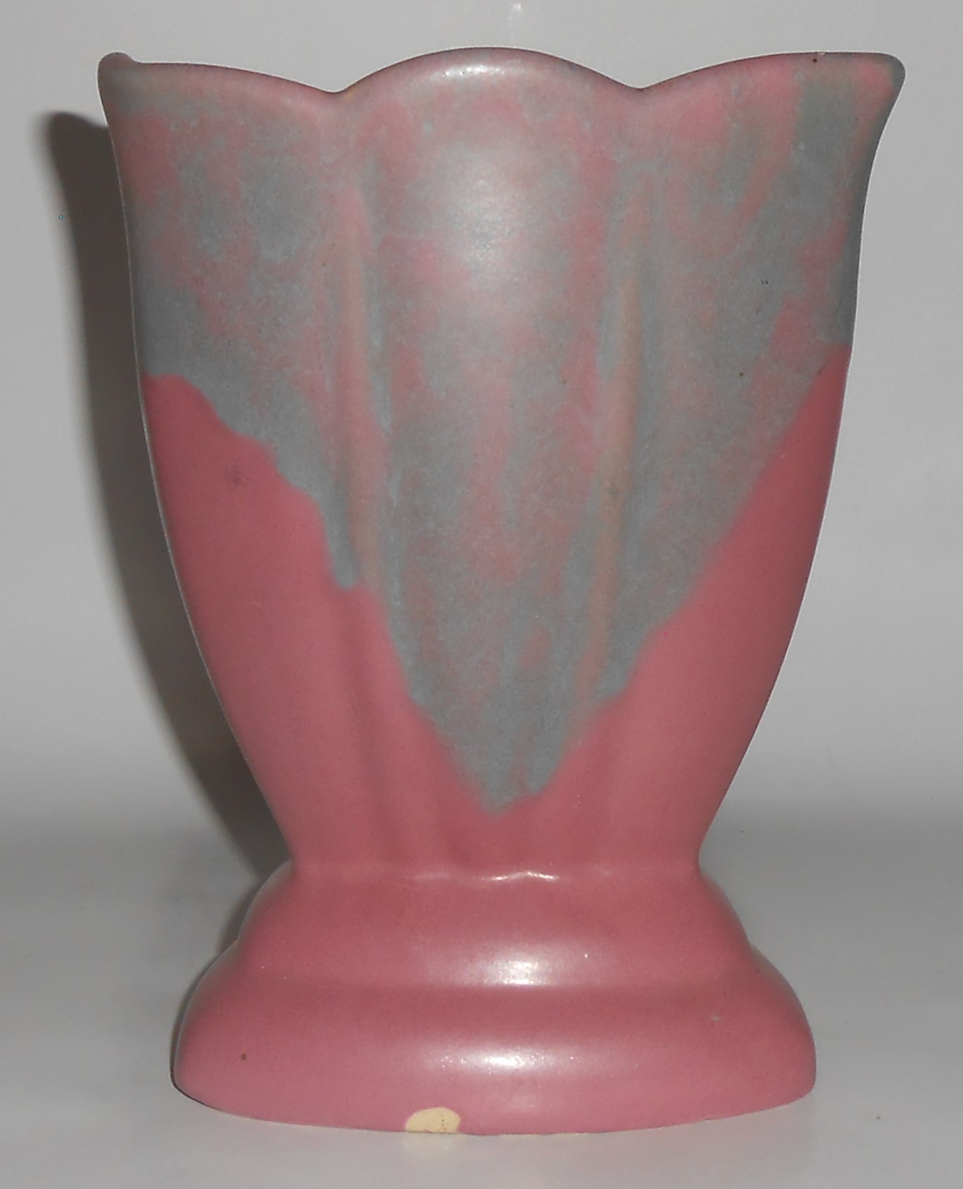 Camark Art Pottery Green Over Mauve Drip #432 Vase