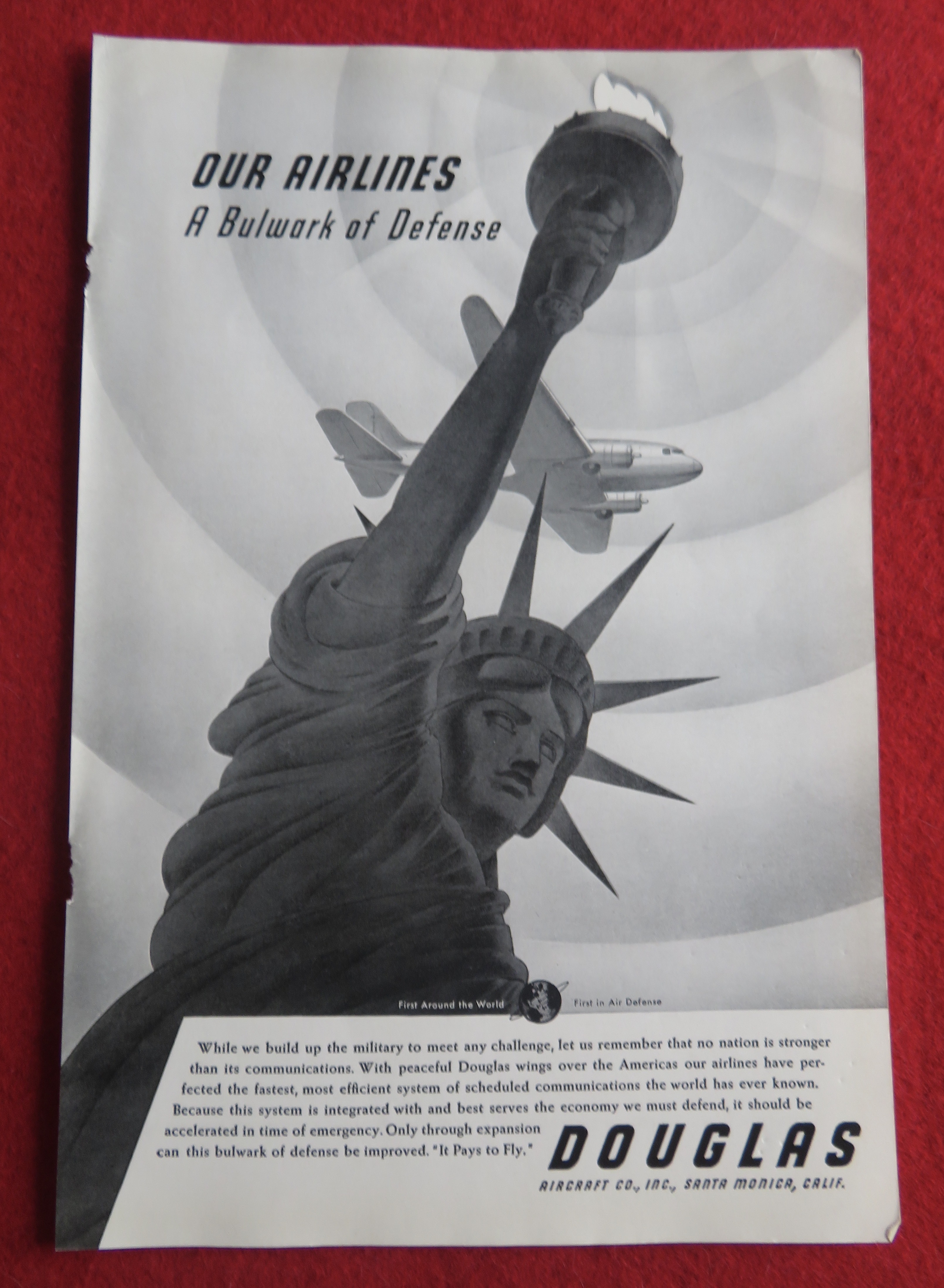 1940 Douglas Aircraft Company with Statue of Liberty