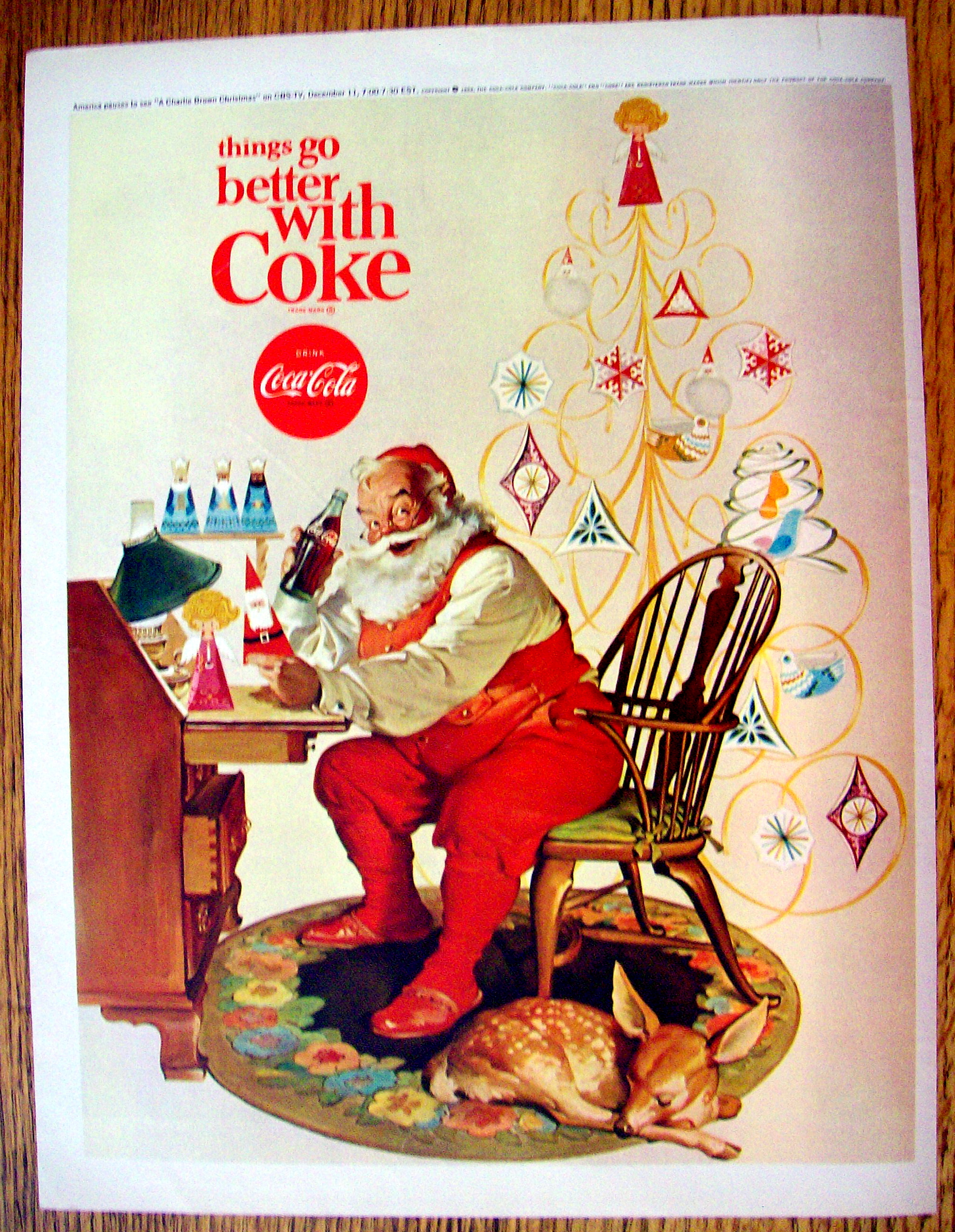 1966 Coca Cola (Coke) with Santa Claus By Desk