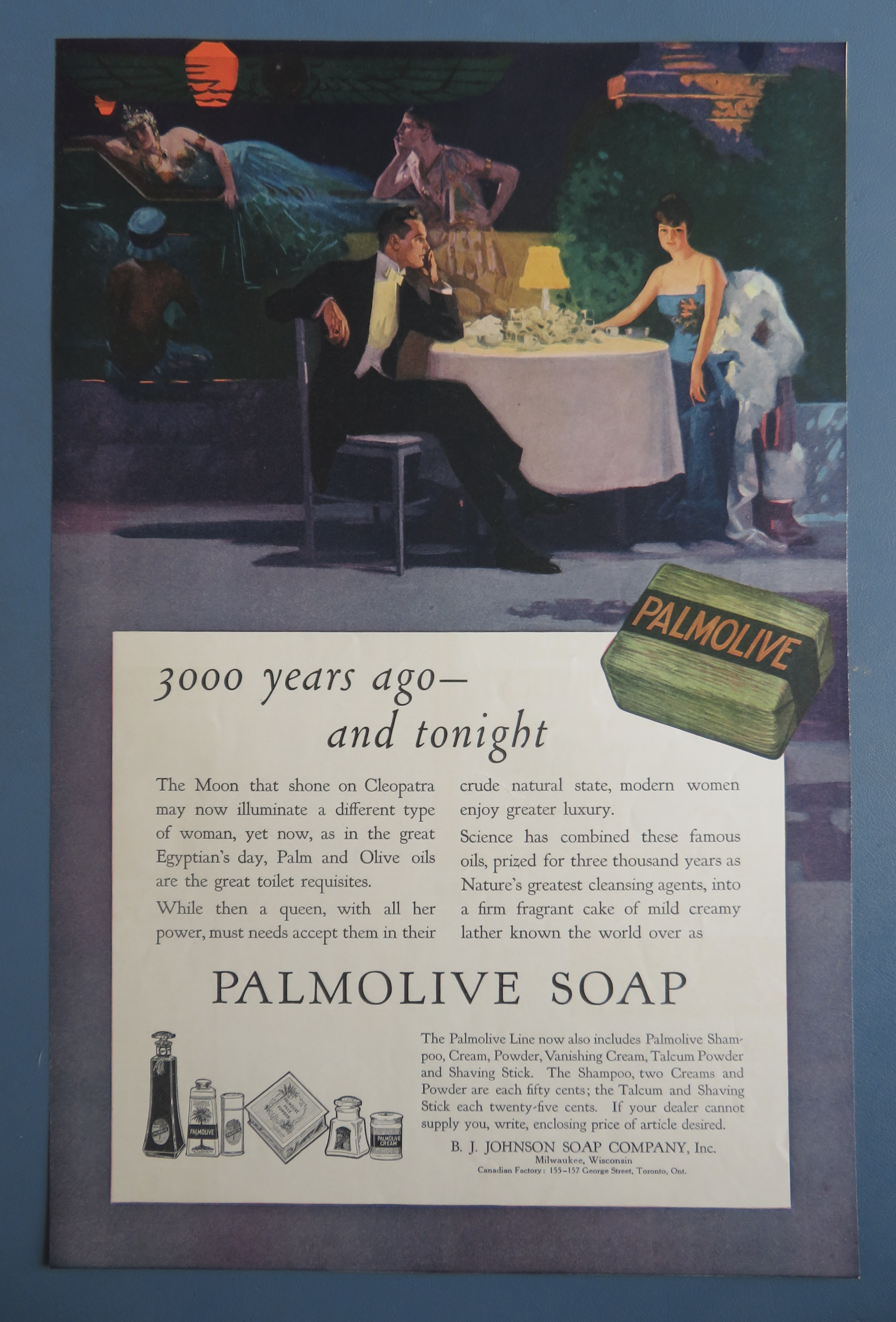 1918 Palmolive Soap with Couple Having Dinner