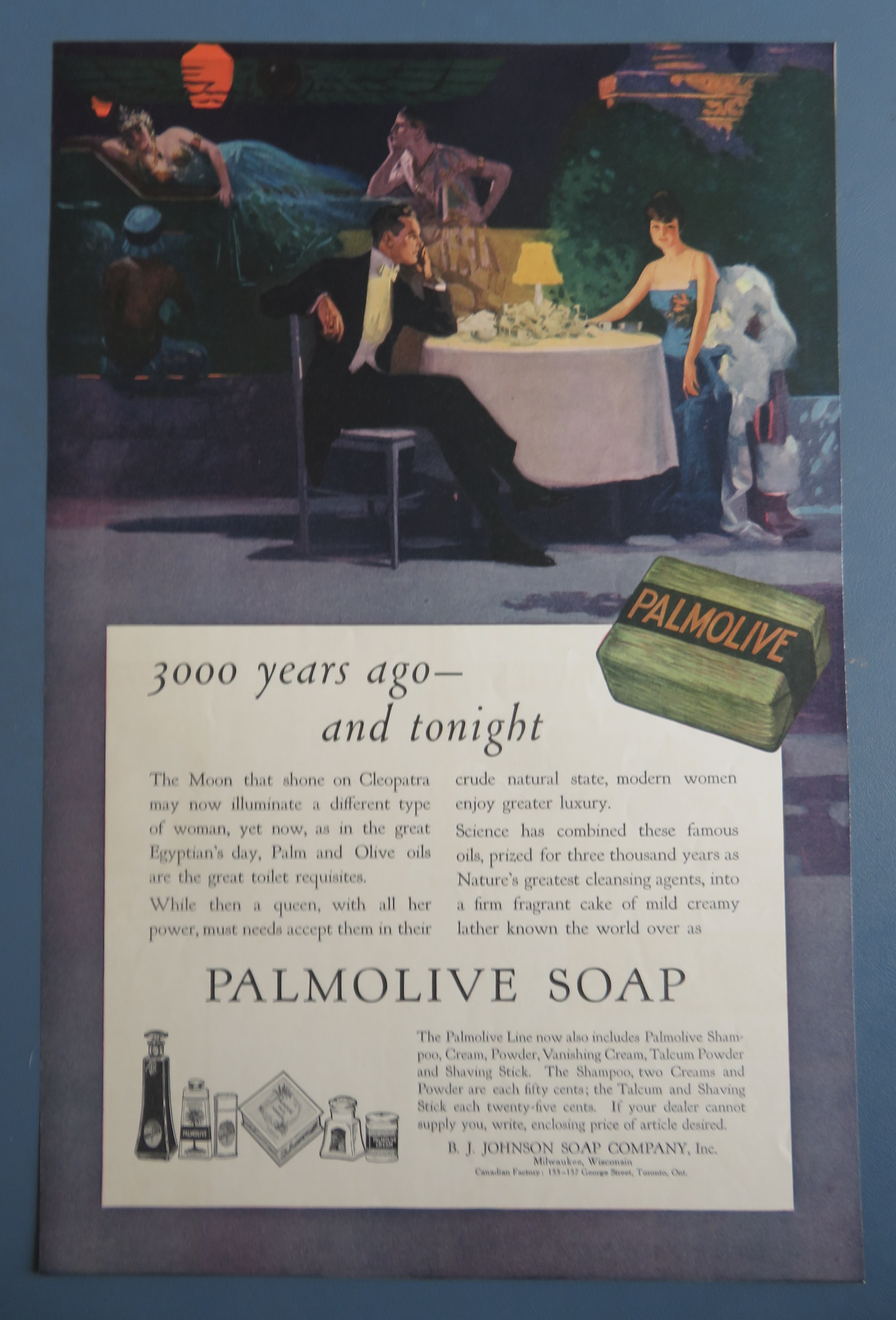 1918 Palmolive Soap with Couple Having Dinner