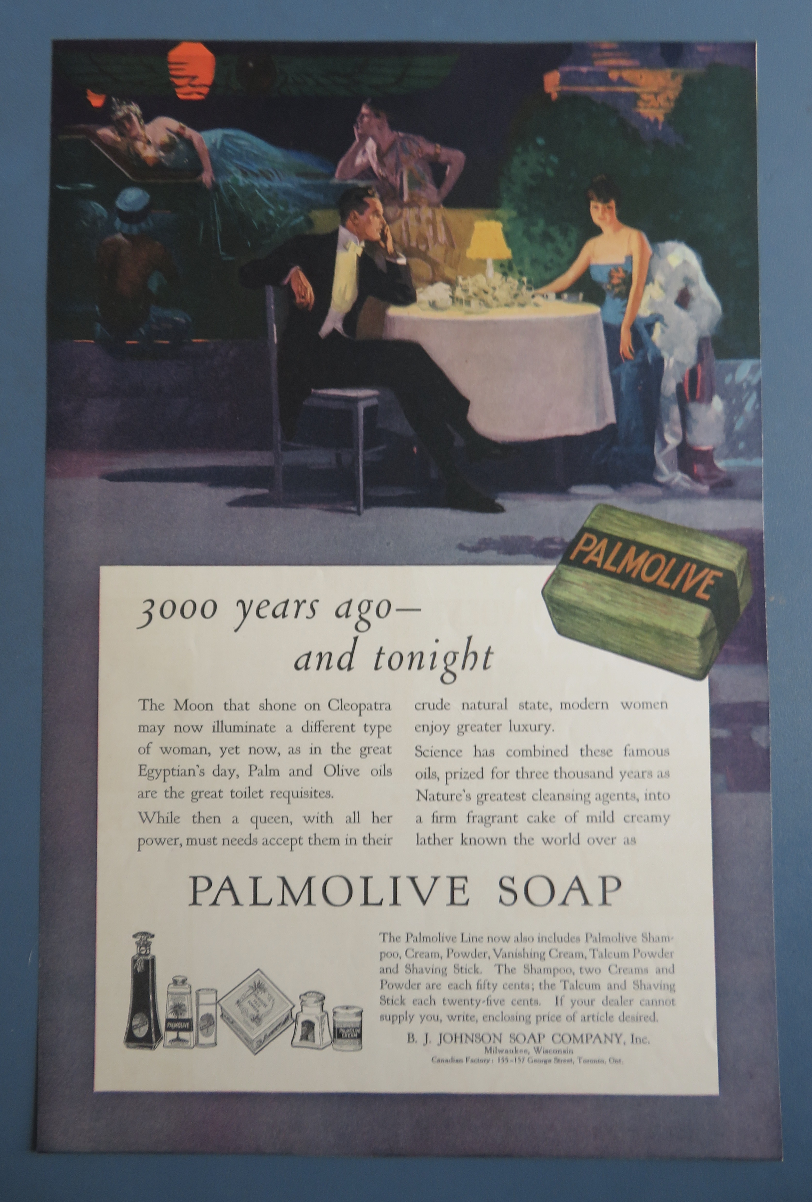 1918 Palmolive Soap with Couple Having Dinner
