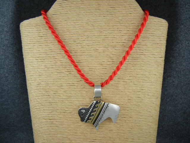 Navajo Tommy Singer Snr Sterling Silver  Buffalo Pendan