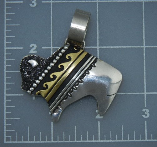 Navajo Tommy Singer Snr Sterling Silver  Buffalo Pendan