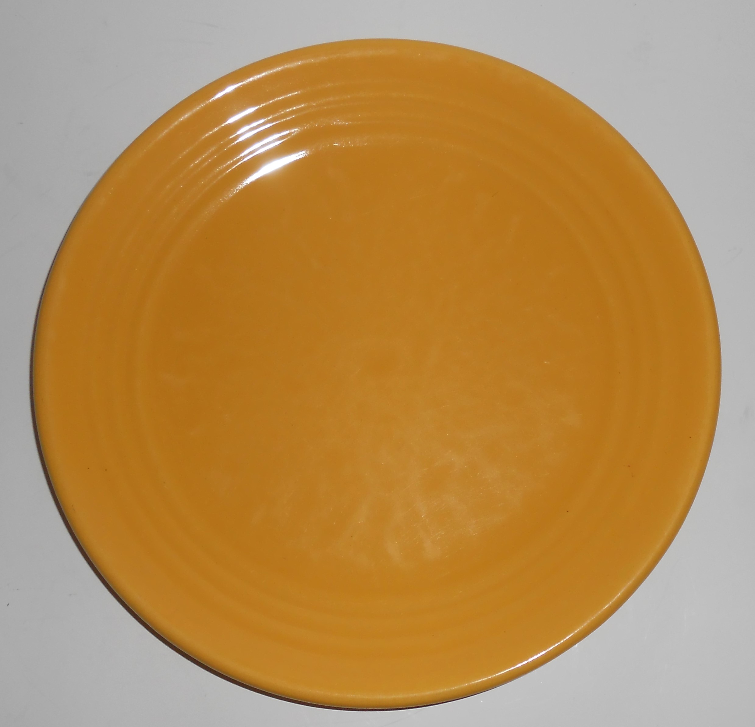 Bauer Pottery Ring Ware Yellow 9.5" Plate #10