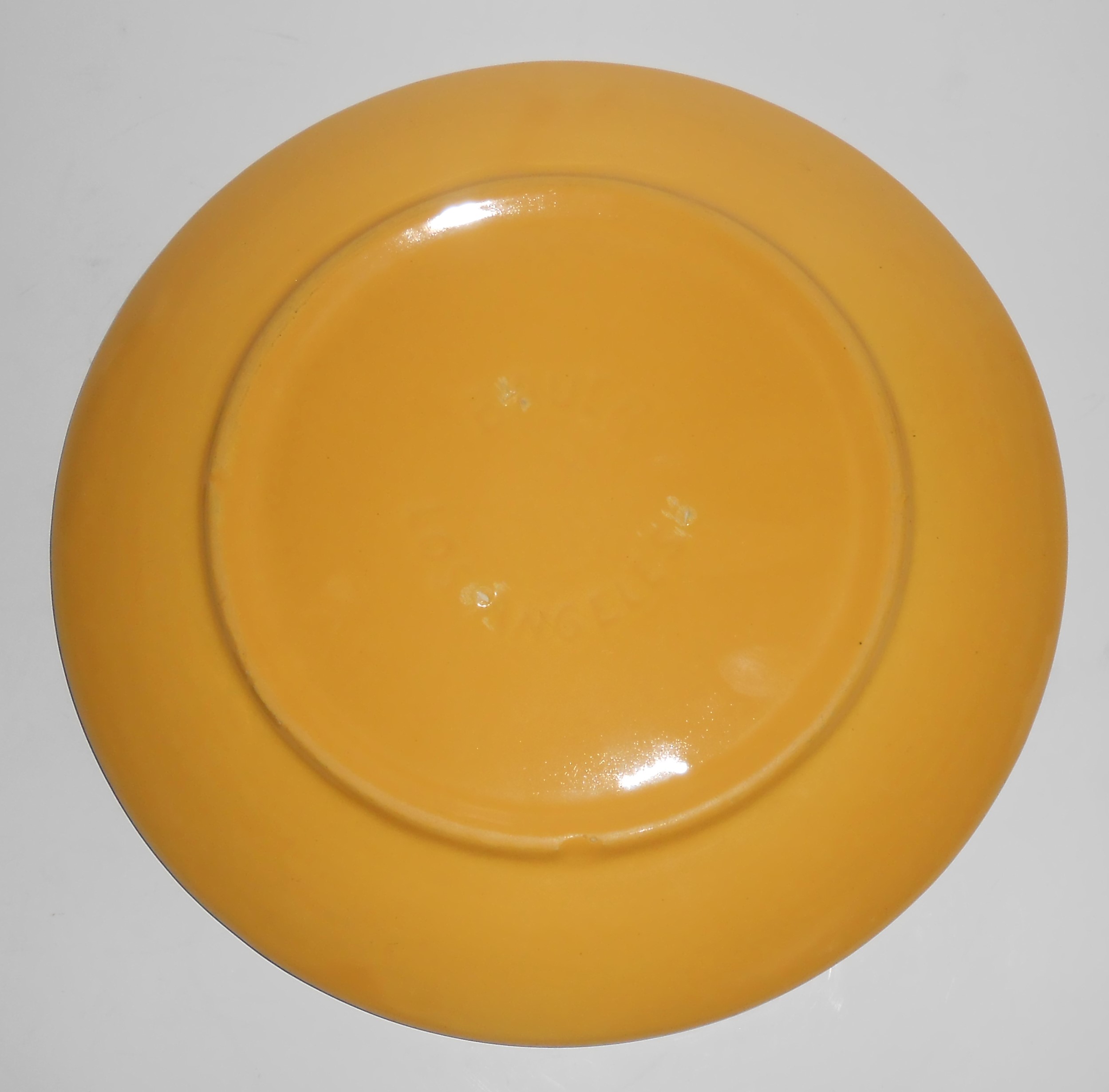 Bauer Pottery Ring Ware Yellow 9.5" Plate #10