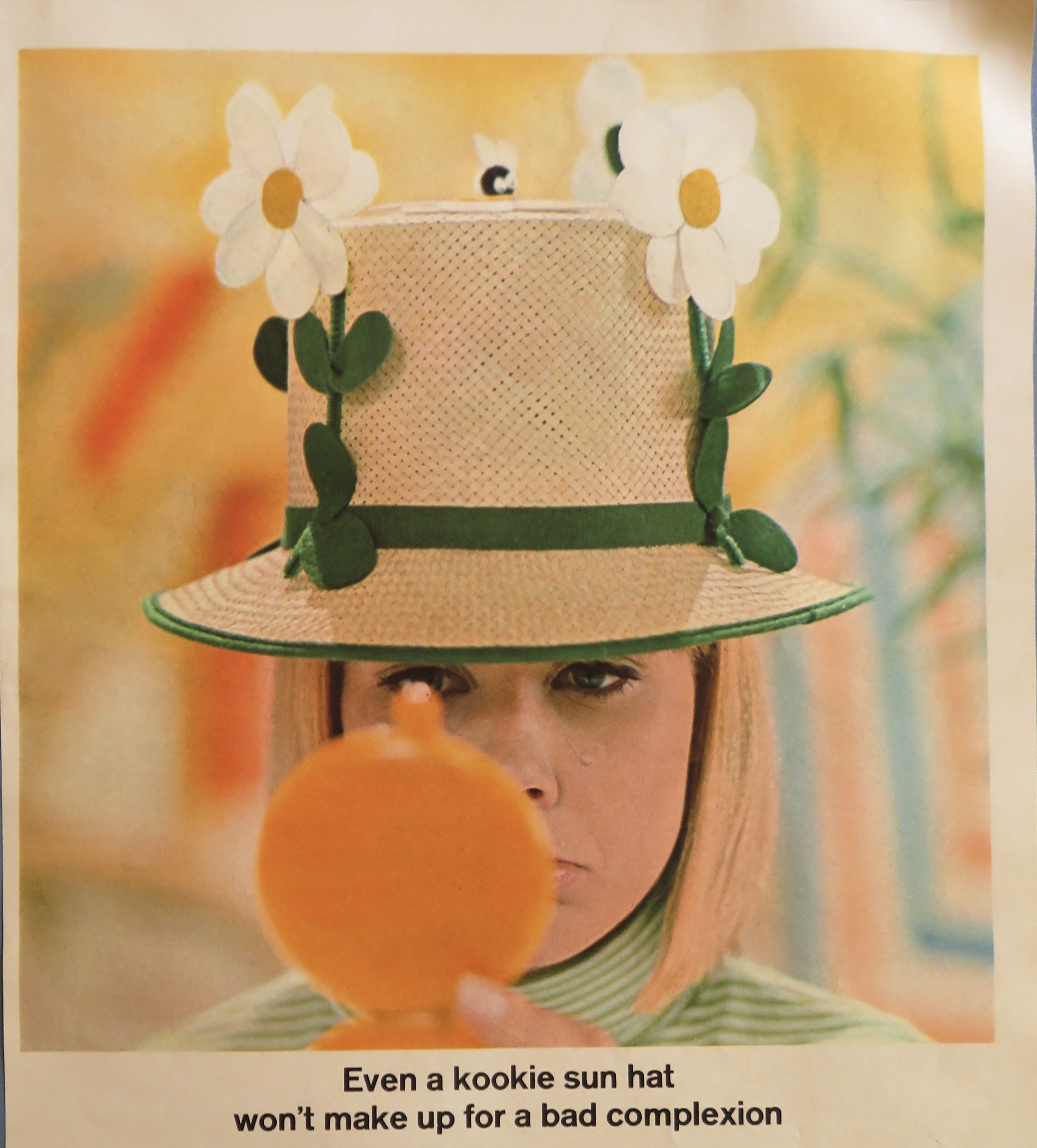 1966 Noxzema Skin Cream with Woman Looking in Mirror