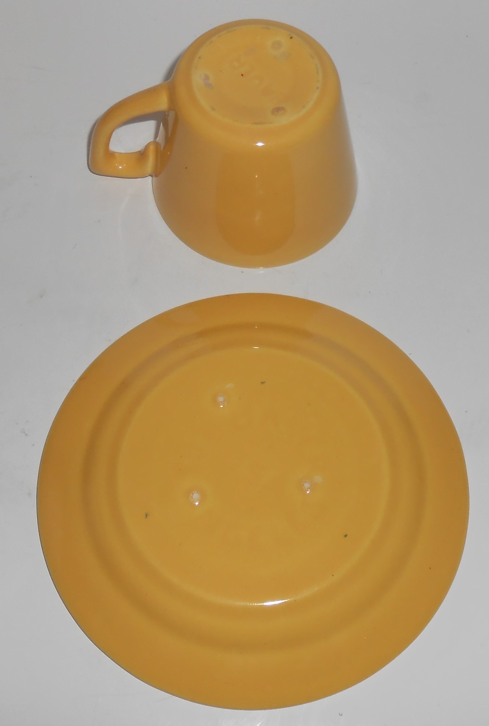 Bauer Pottery La Linda Yellow Cup & Saucer Set