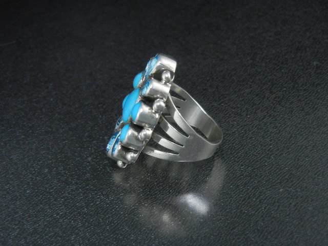 Native American Sterling Silver Turquoise Topaz Apachit