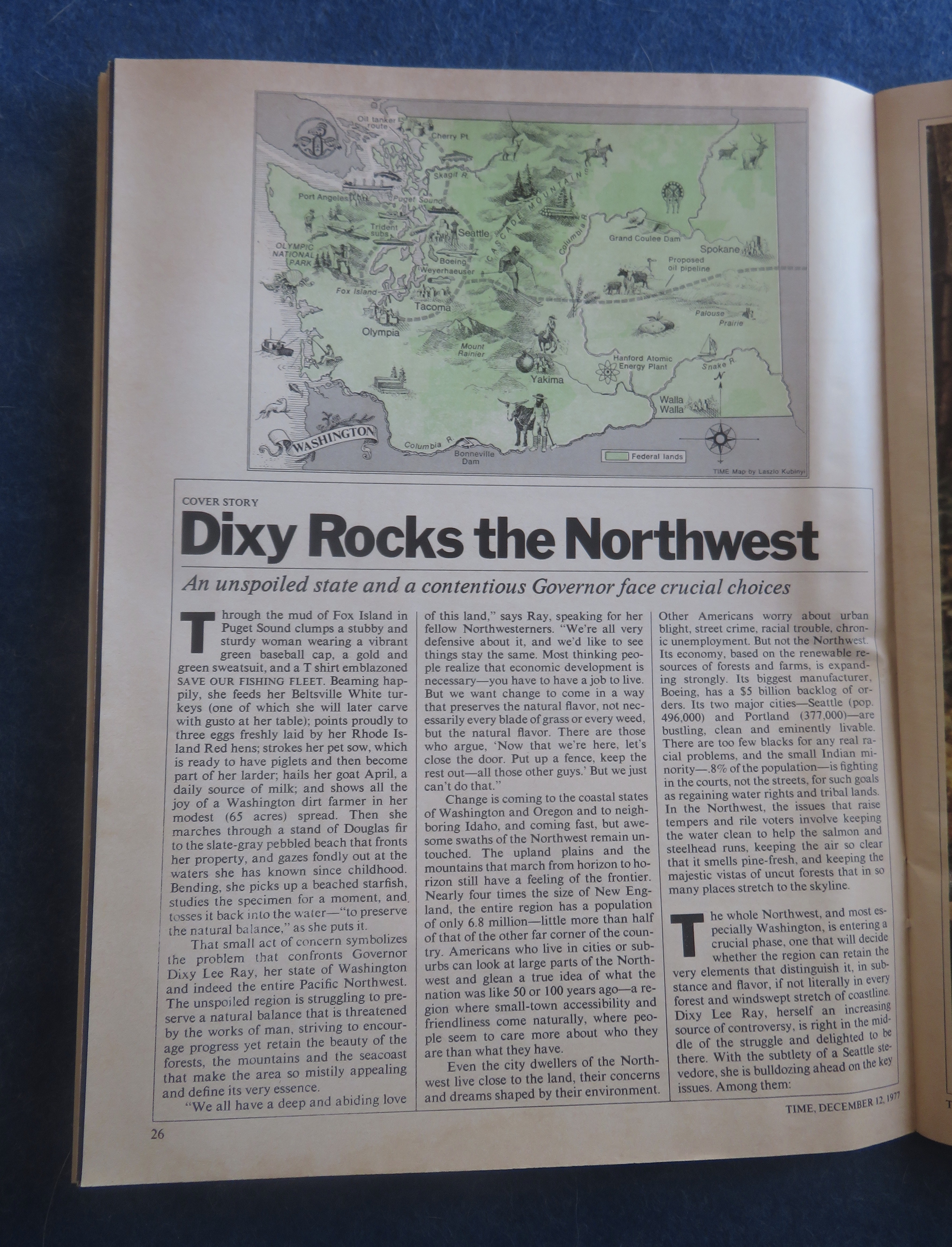 Time Magazine December 12, 1977 Governor Dixy Lee Ray