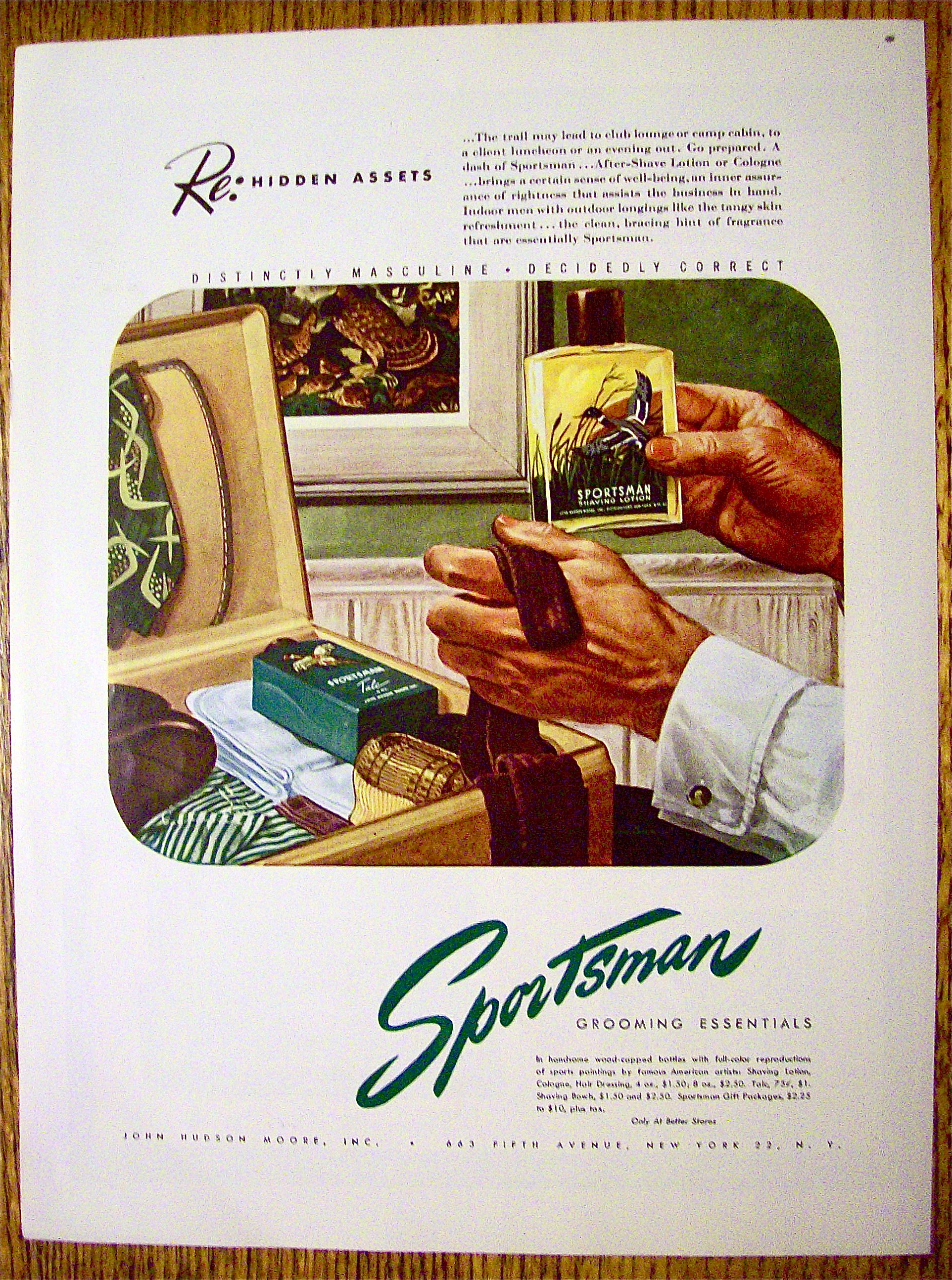 1946 Sportsman Shaving Lotion In Man's Hand