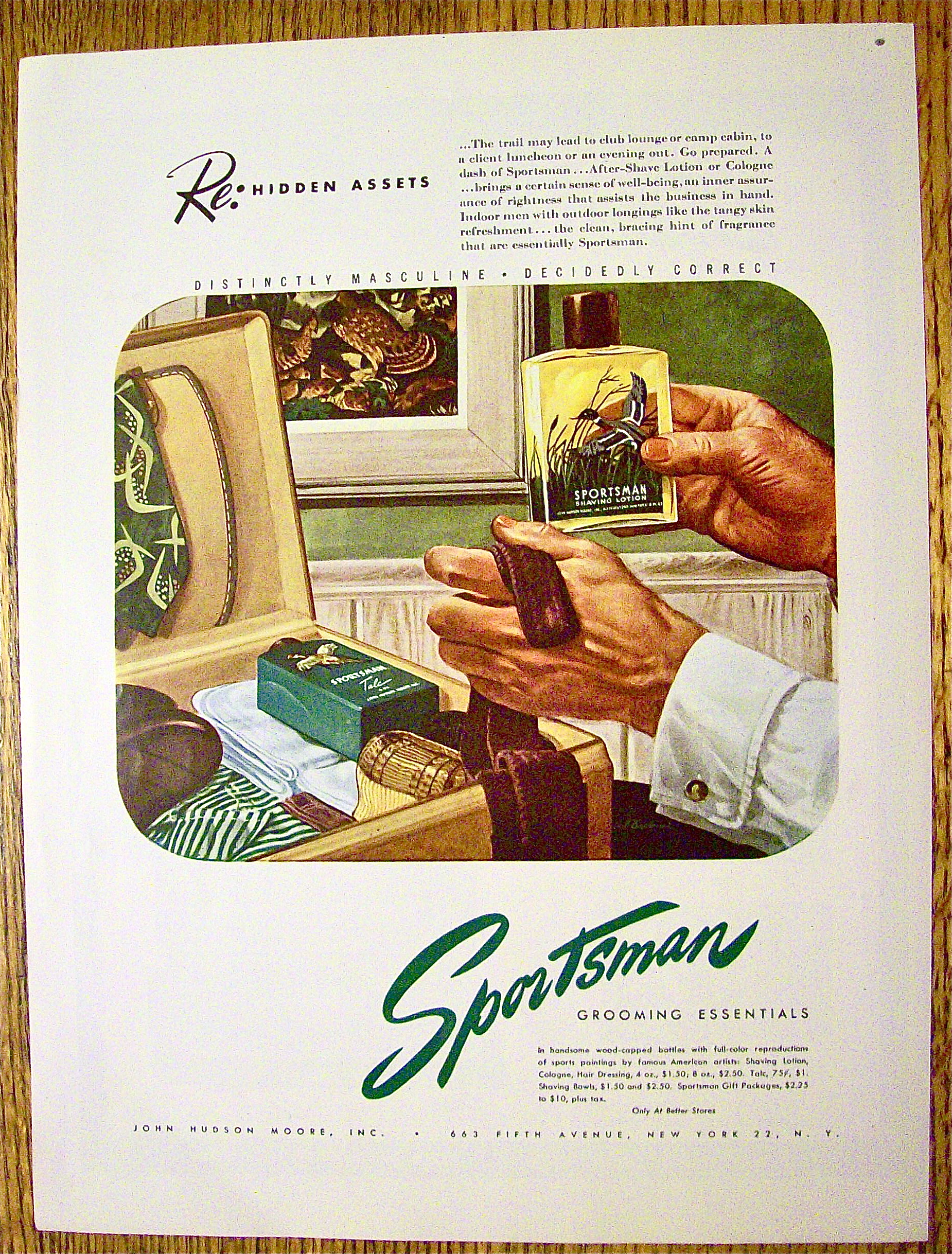 1946 Sportsman Shaving Lotion In Man's Hand
