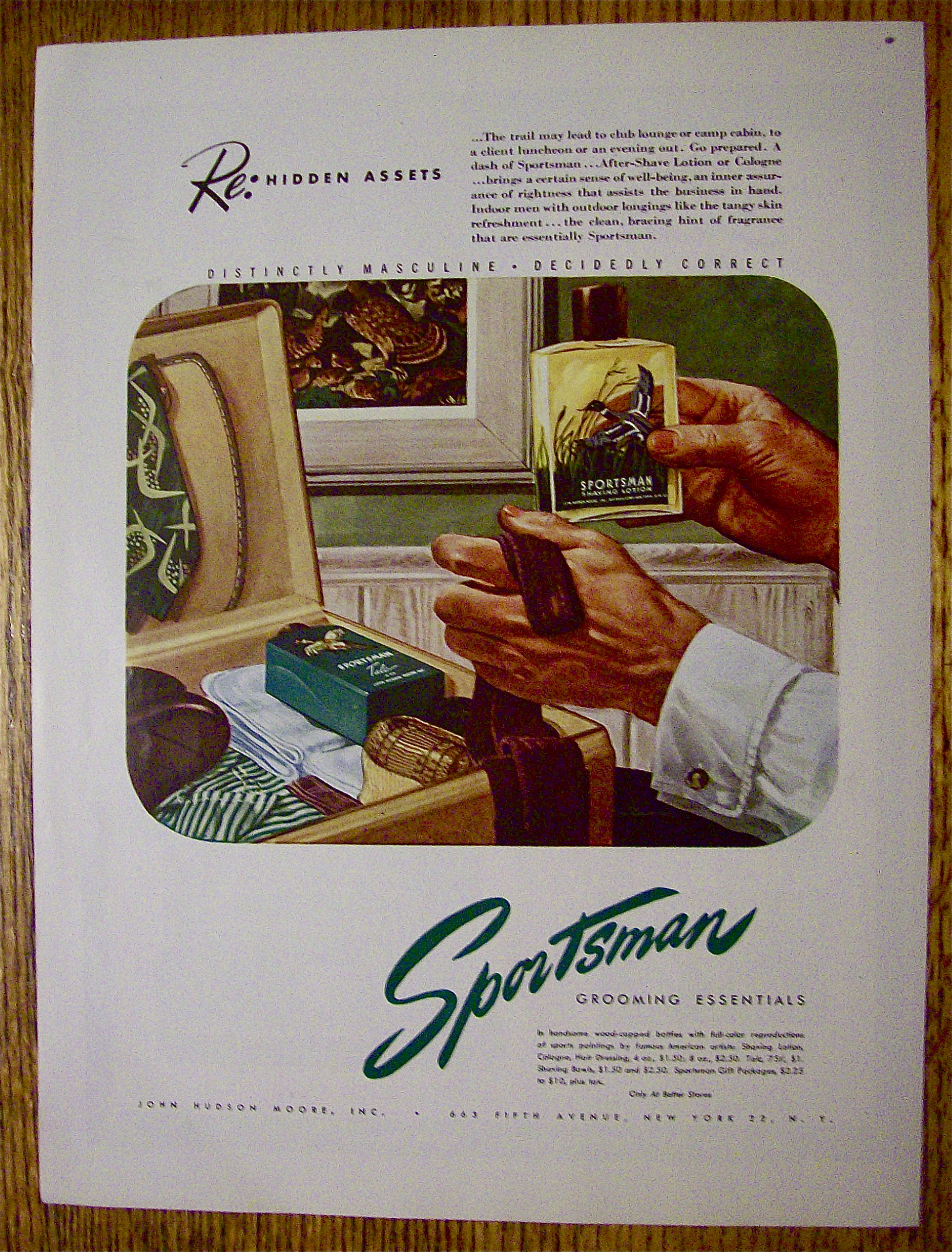 1946 Sportsman Shaving Lotion In Man's Hand