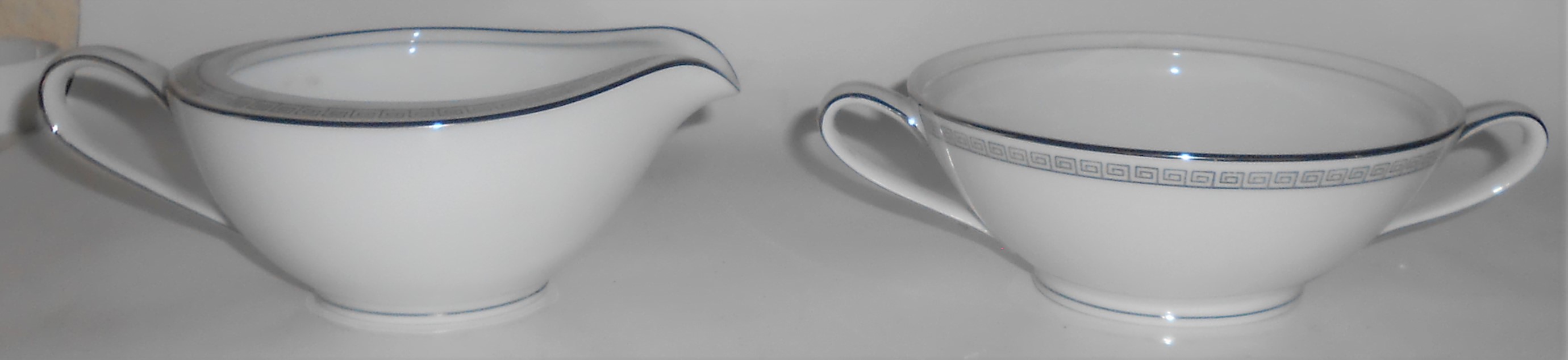 Noritake China Porcelain Platinum Silver Key Creamer/Su