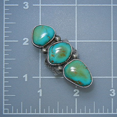 David Troutman Sterling Silver Kingman Turquoise Ring