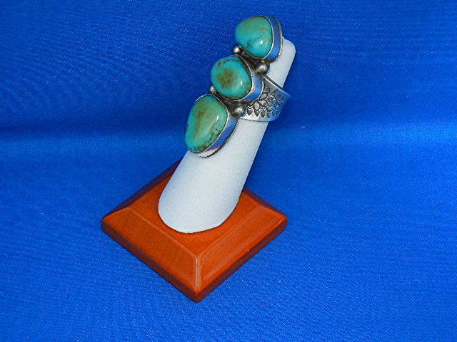 David Troutman Sterling Silver Kingman Turquoise Ring
