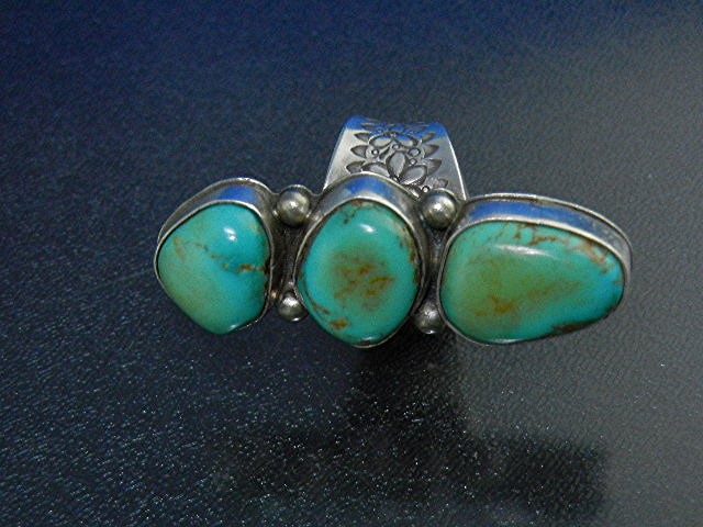 David Troutman Sterling Silver Kingman Turquoise Ring