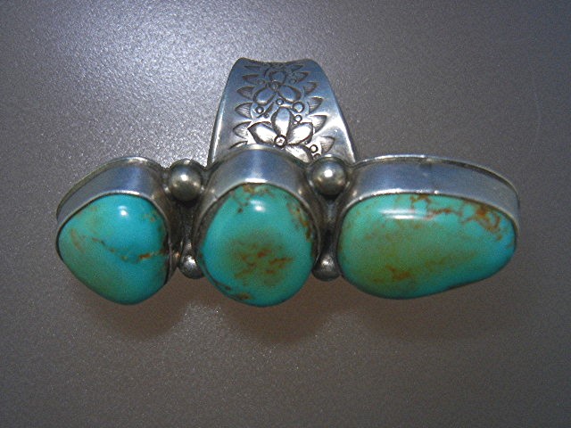 David Troutman Sterling Silver Kingman Turquoise Ring