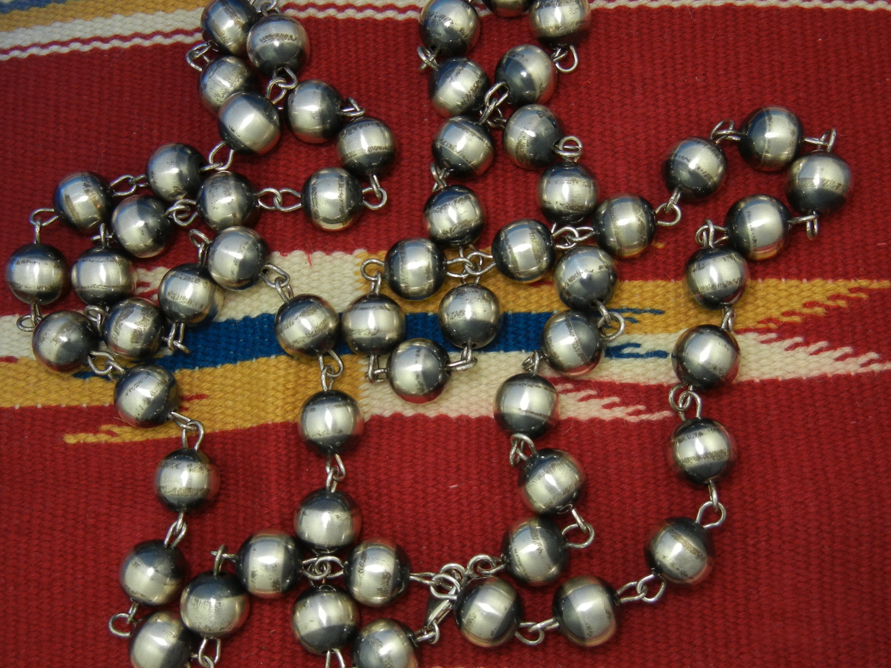Navajo Pearls Sterling Silver 58 Inches 196 Grams
