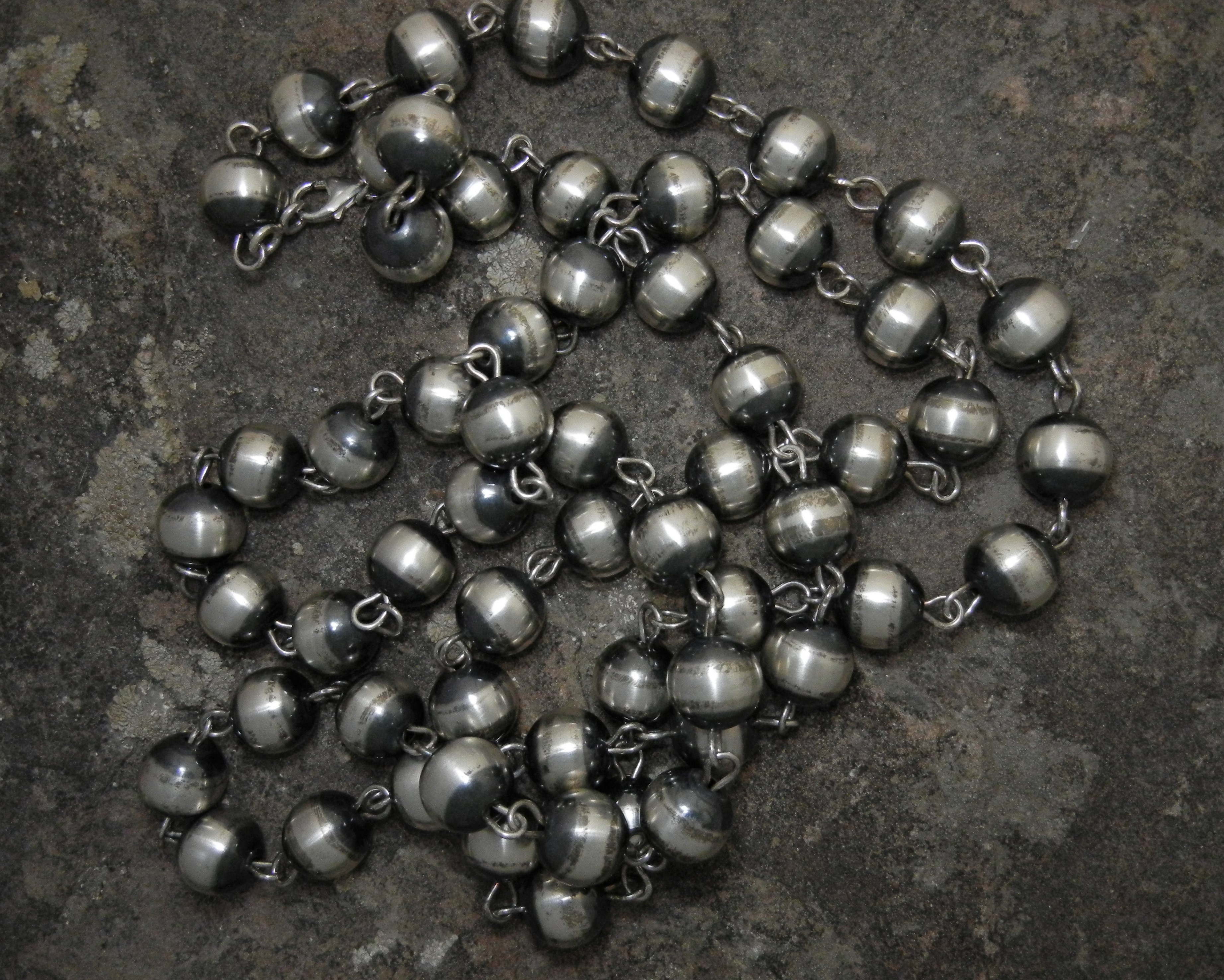 Navajo Pearls Sterling Silver 58 Inches 196 Grams