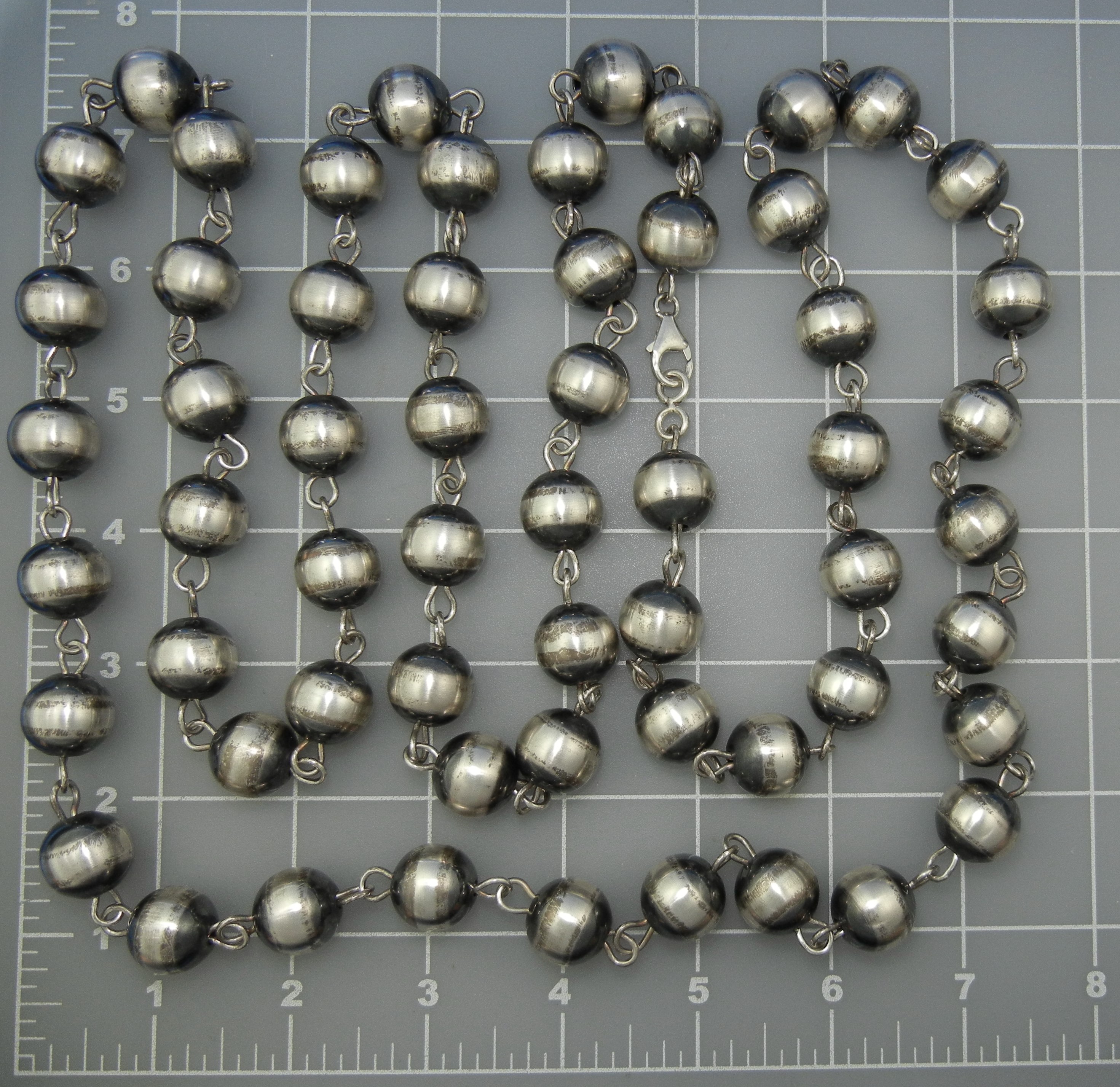 Navajo Pearls Sterling Silver 58 Inches 196 Grams