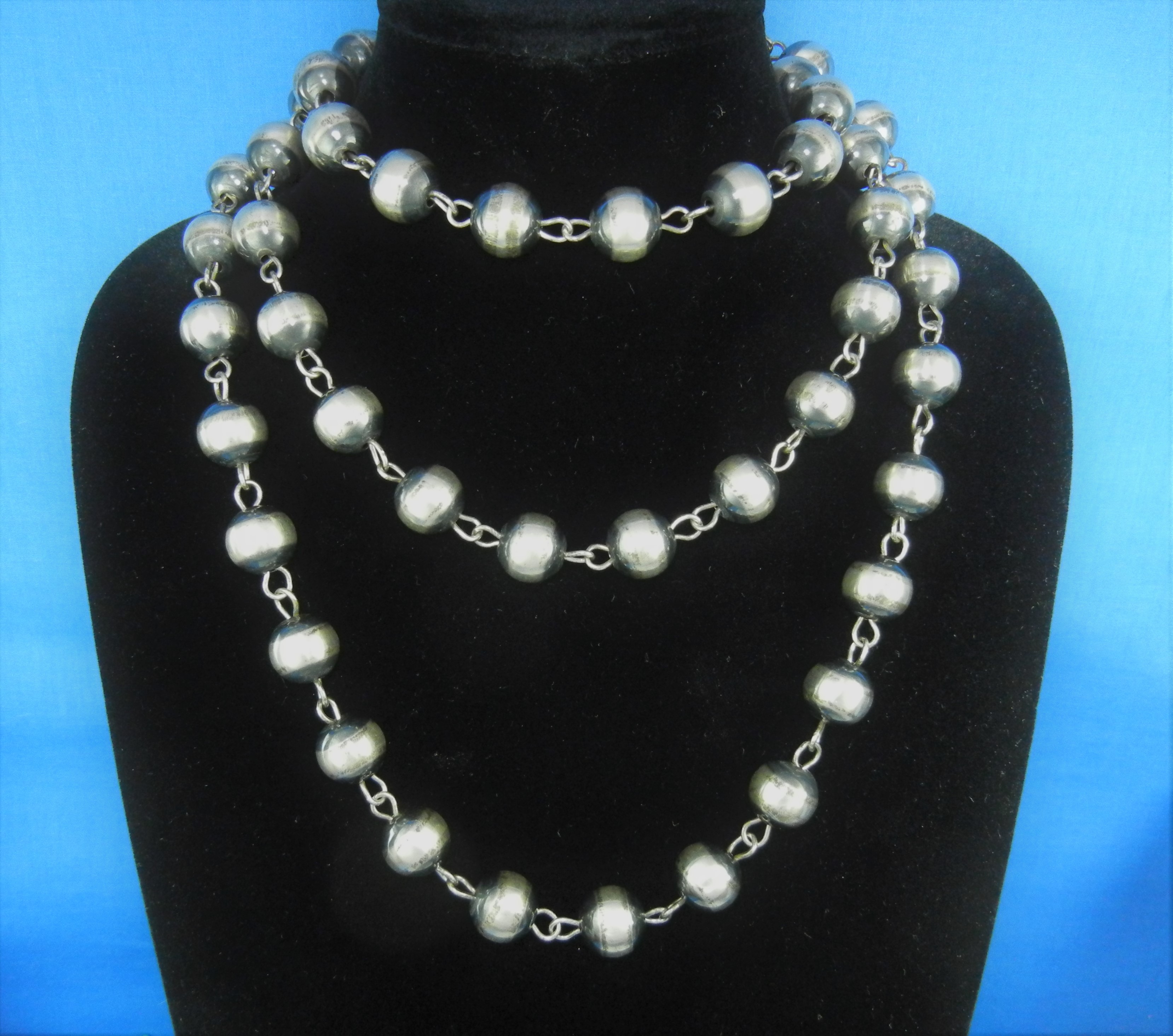 Navajo Pearls Sterling Silver 58 Inches 196 Grams