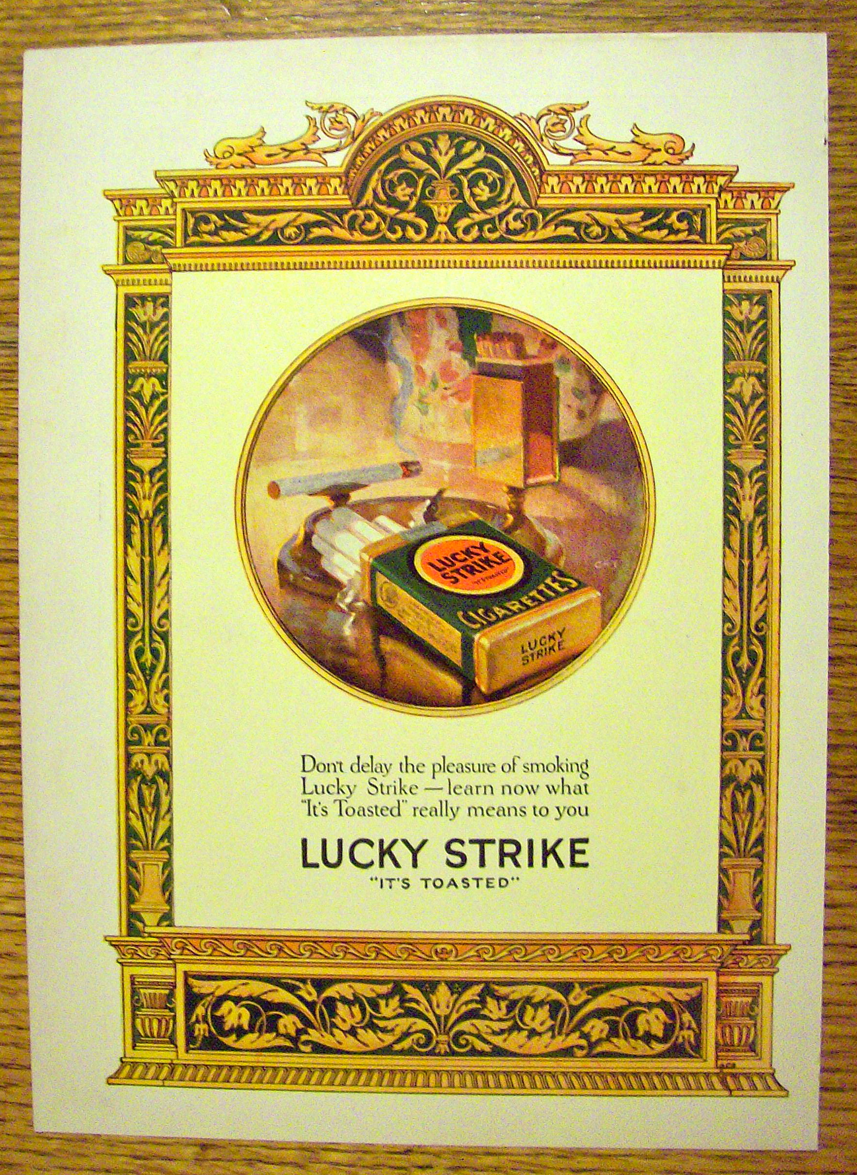 1926 Lucky Strike Cigarettes with Pack of Cigarettes
