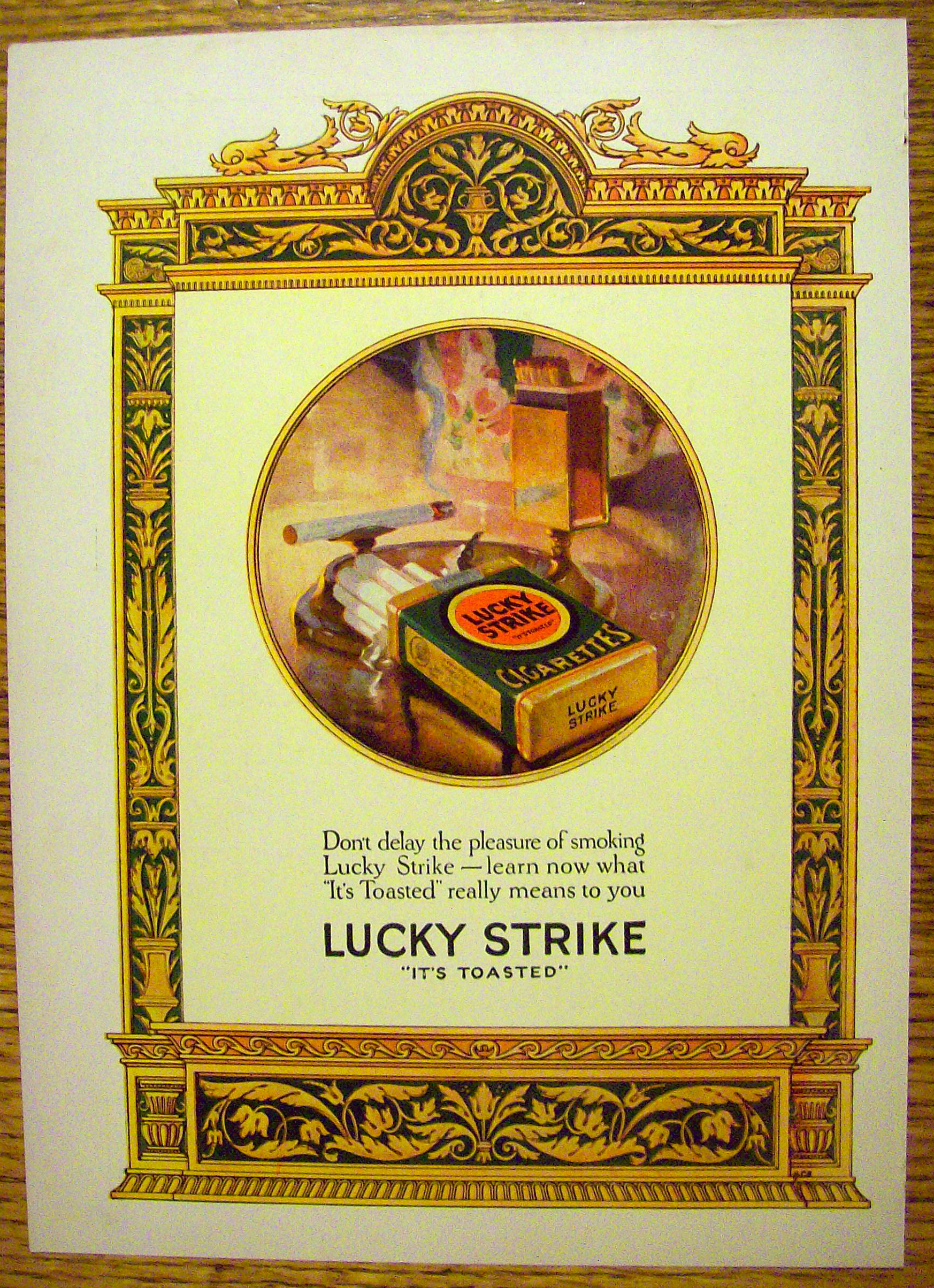 1926 Lucky Strike Cigarettes with Pack of Cigarettes
