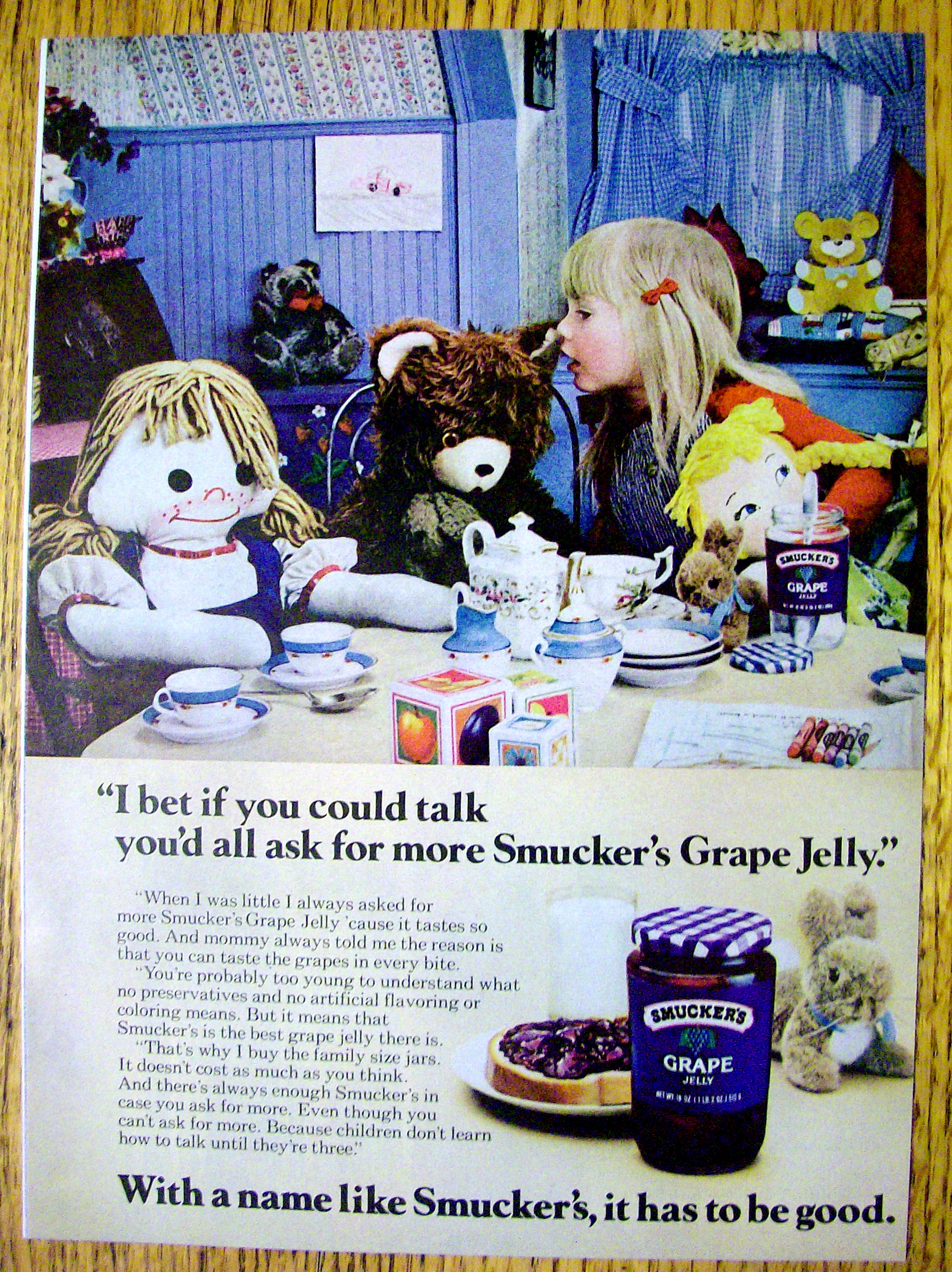 1978 Smucker's Grape Jelly with Girl's Tea Party