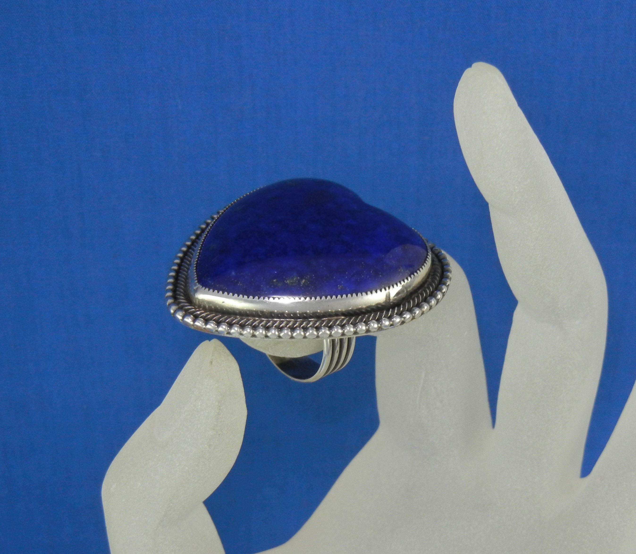 Navajo Sterling Silver Lapis Heart Ring Myron Etsitty