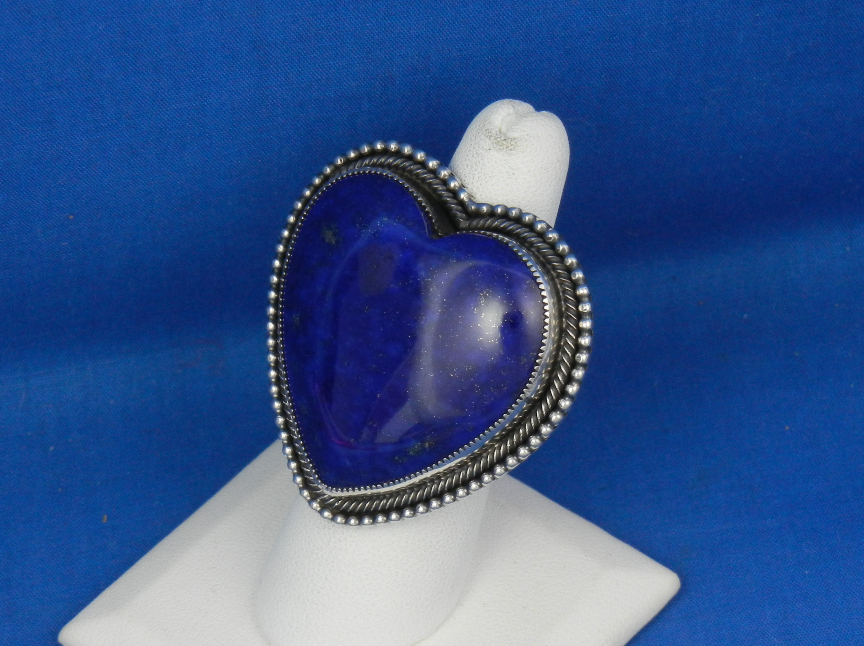 Navajo Sterling Silver Lapis Heart Ring Myron Etsitty