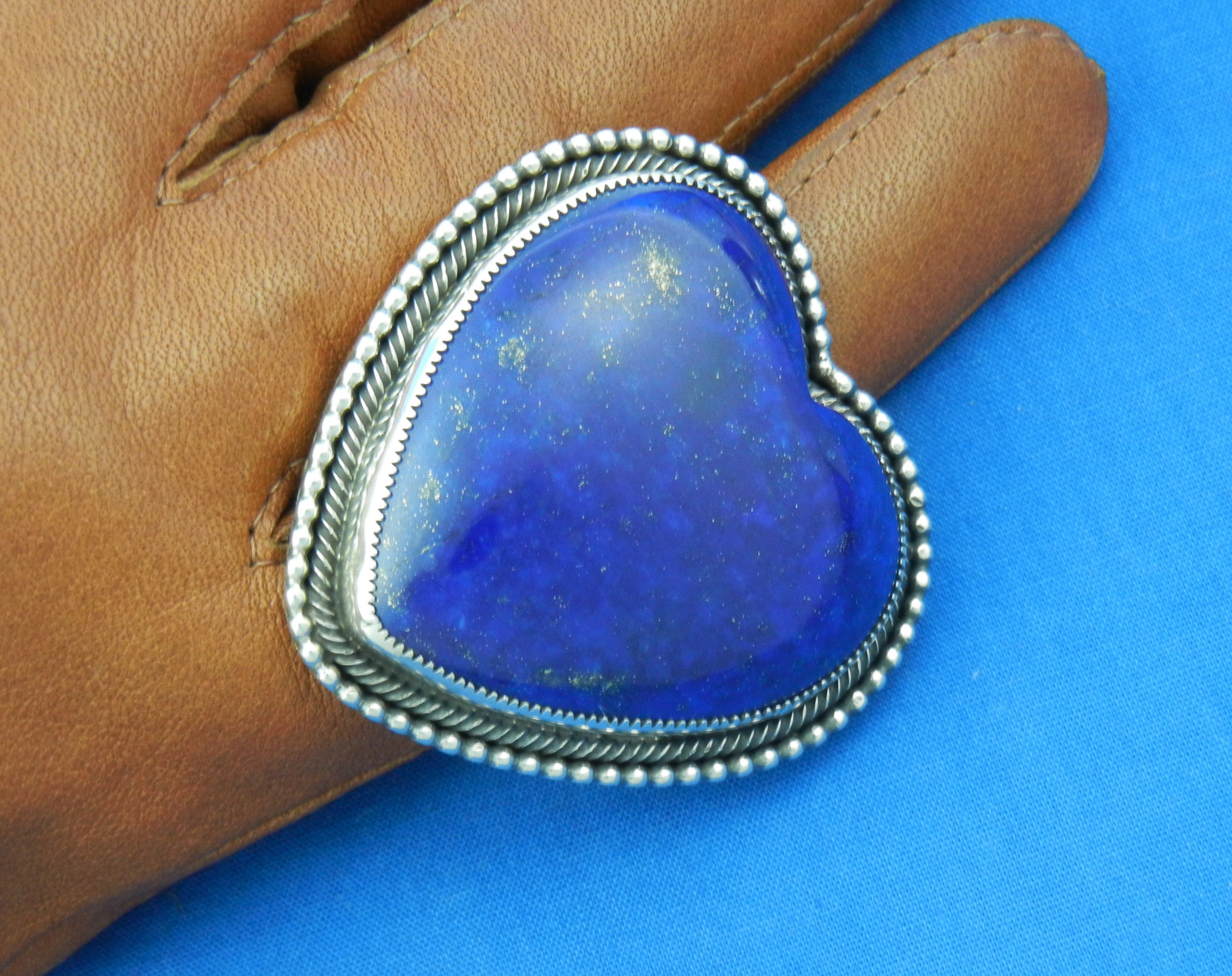 Navajo Sterling Silver Lapis Heart Ring Myron Etsitty