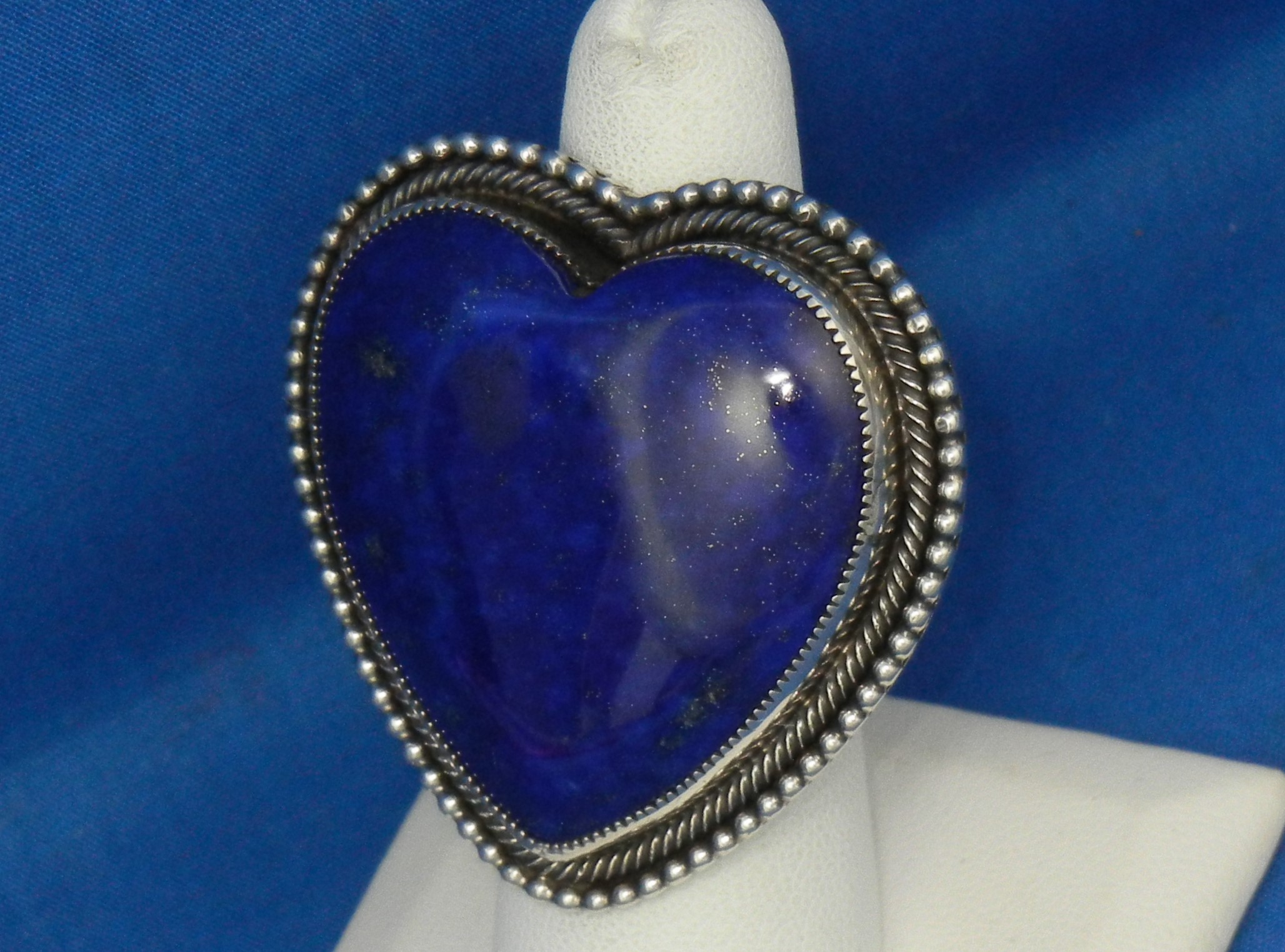 Navajo Sterling Silver Lapis Heart Ring Myron Etsitty