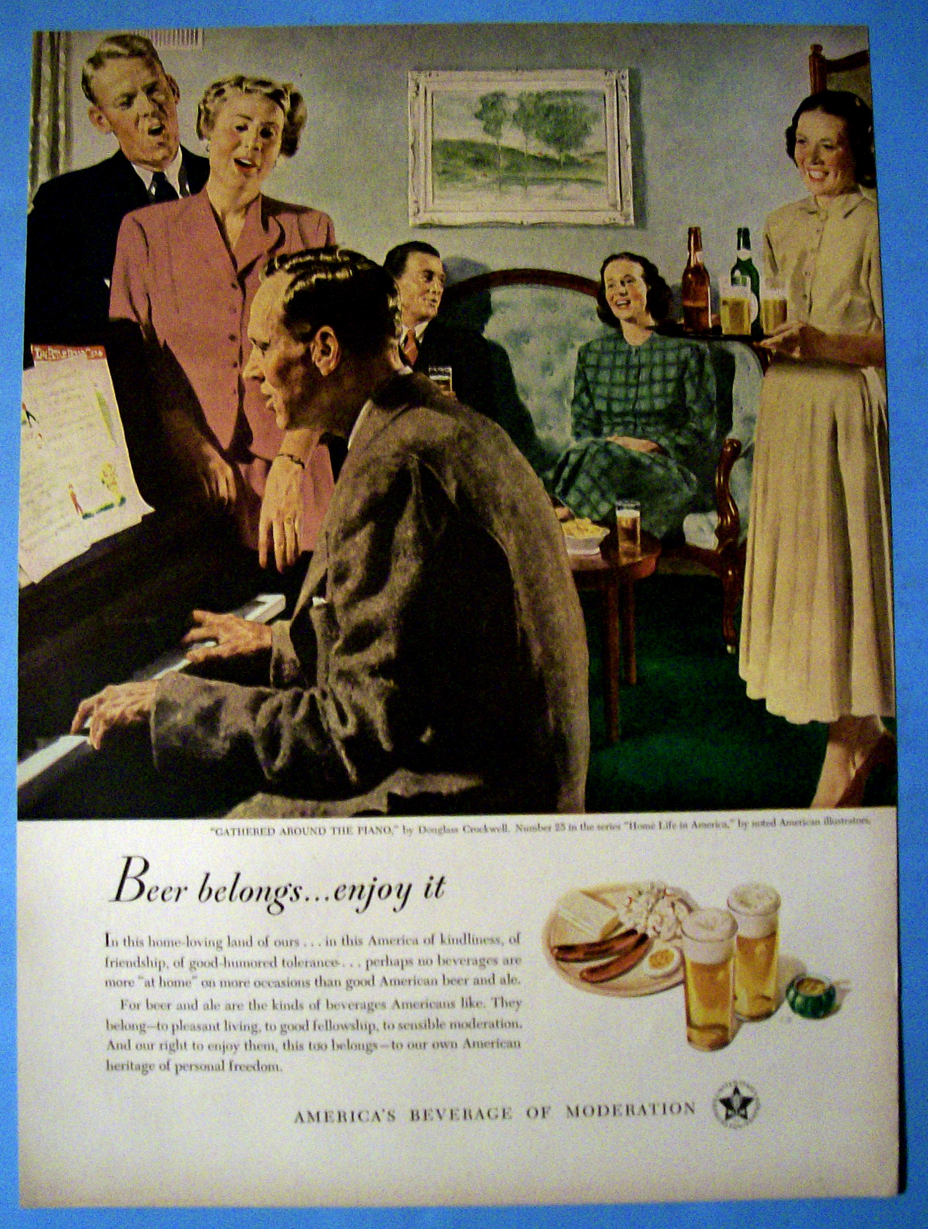 1949 Beer Belongs with Gathered Around the Piano