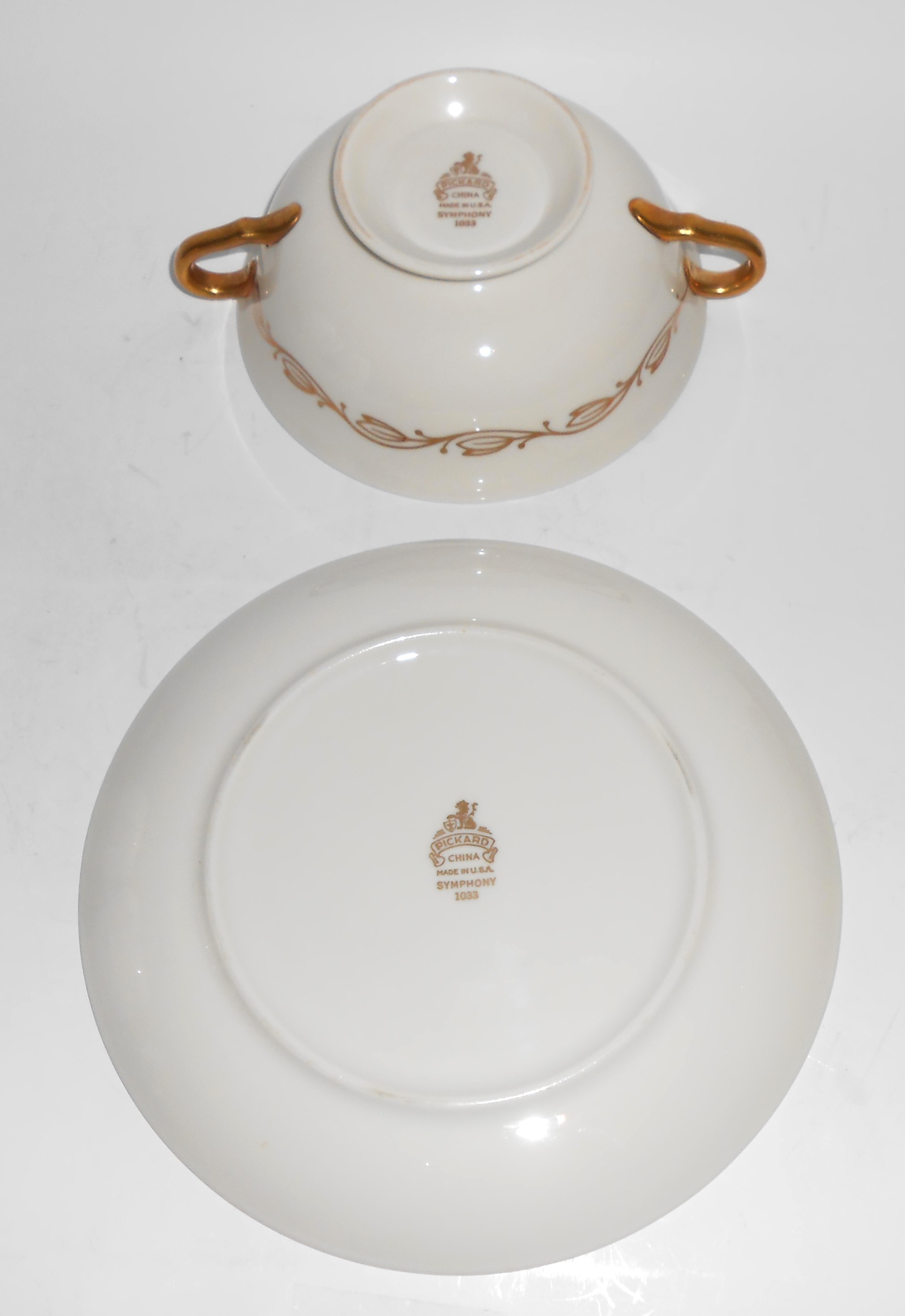 Pickard Porcelain China Gold Symphony Cream Soup Bowl w