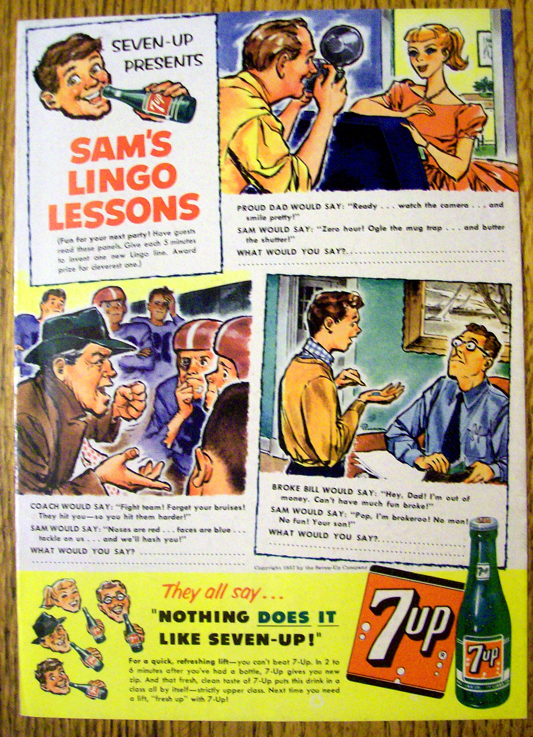 1950's 7 Up With Sam's Lingo Lessons