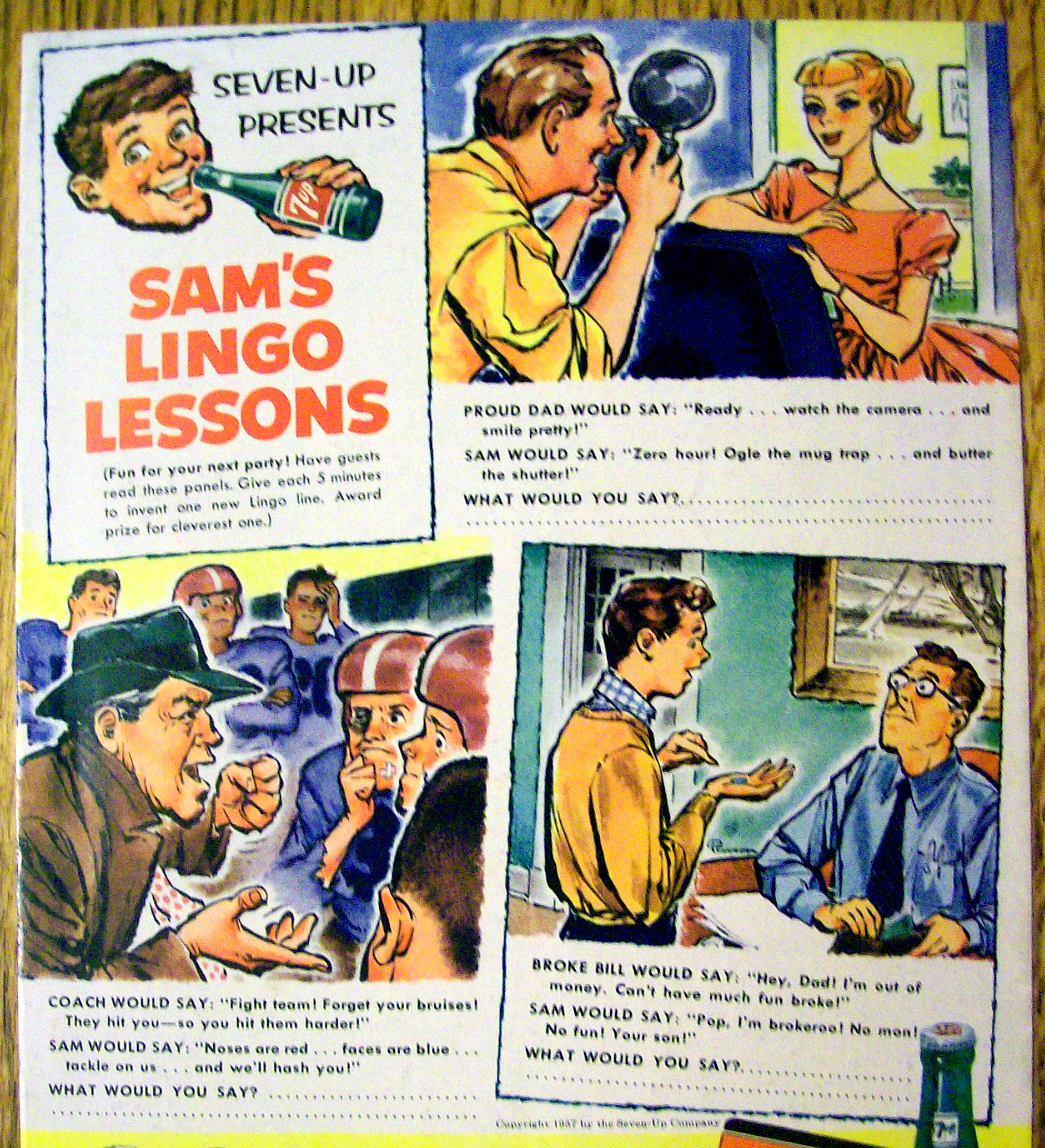 1950's 7 Up With Sam's Lingo Lessons