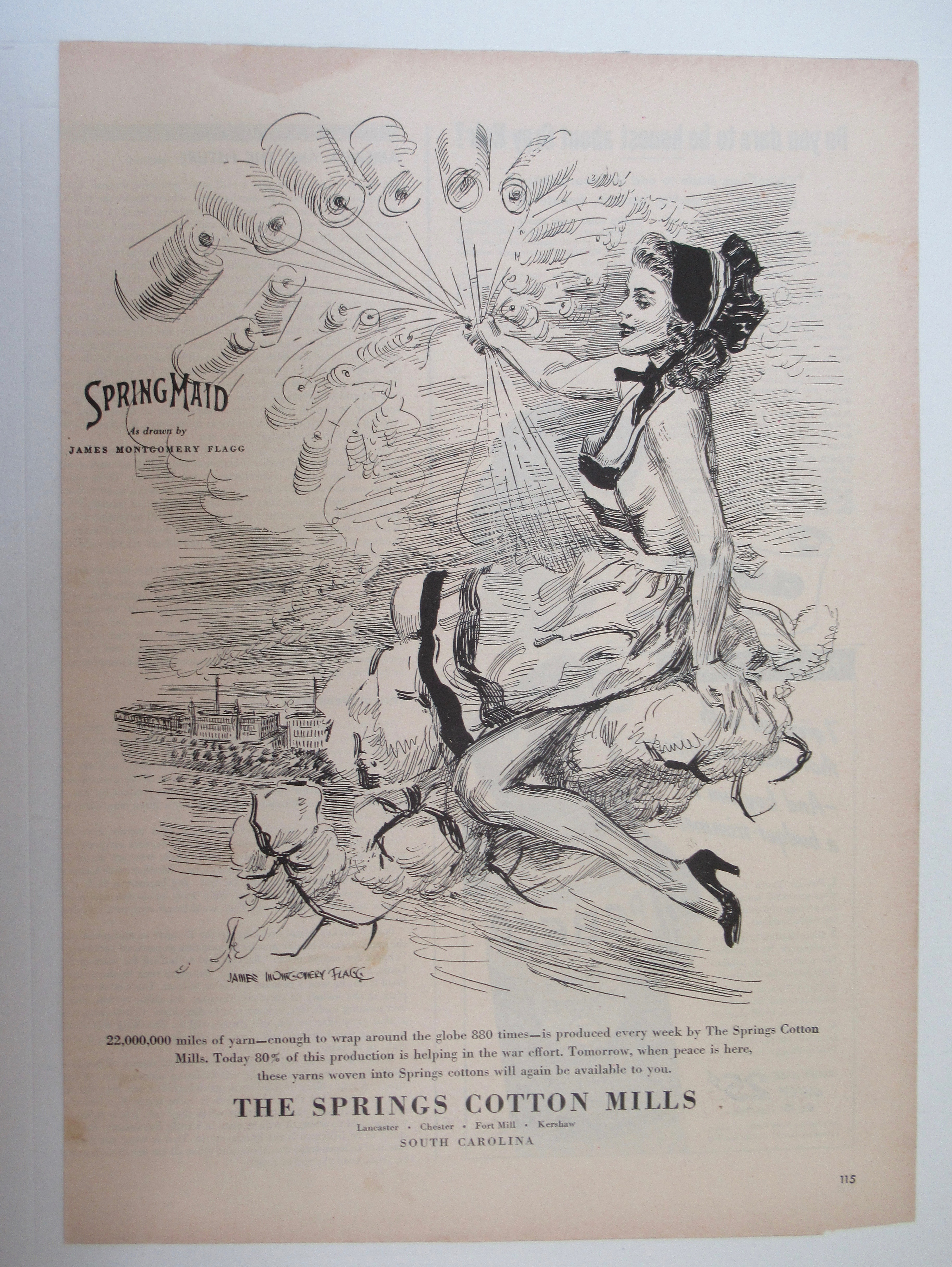 1943 Springmaid with Woman By James Montgomery Flagg