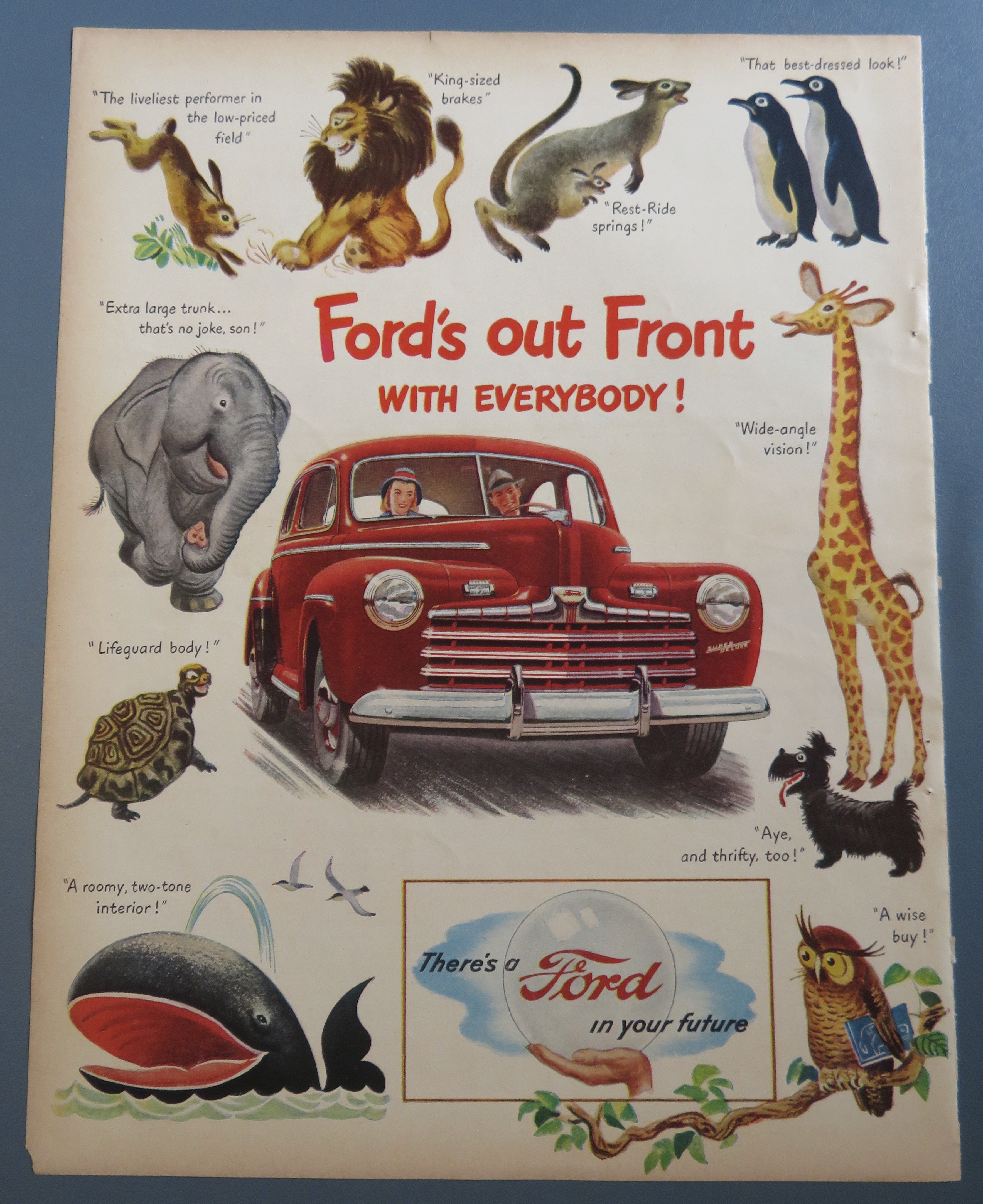 1946 Ford Automobile with Ford's Out Front