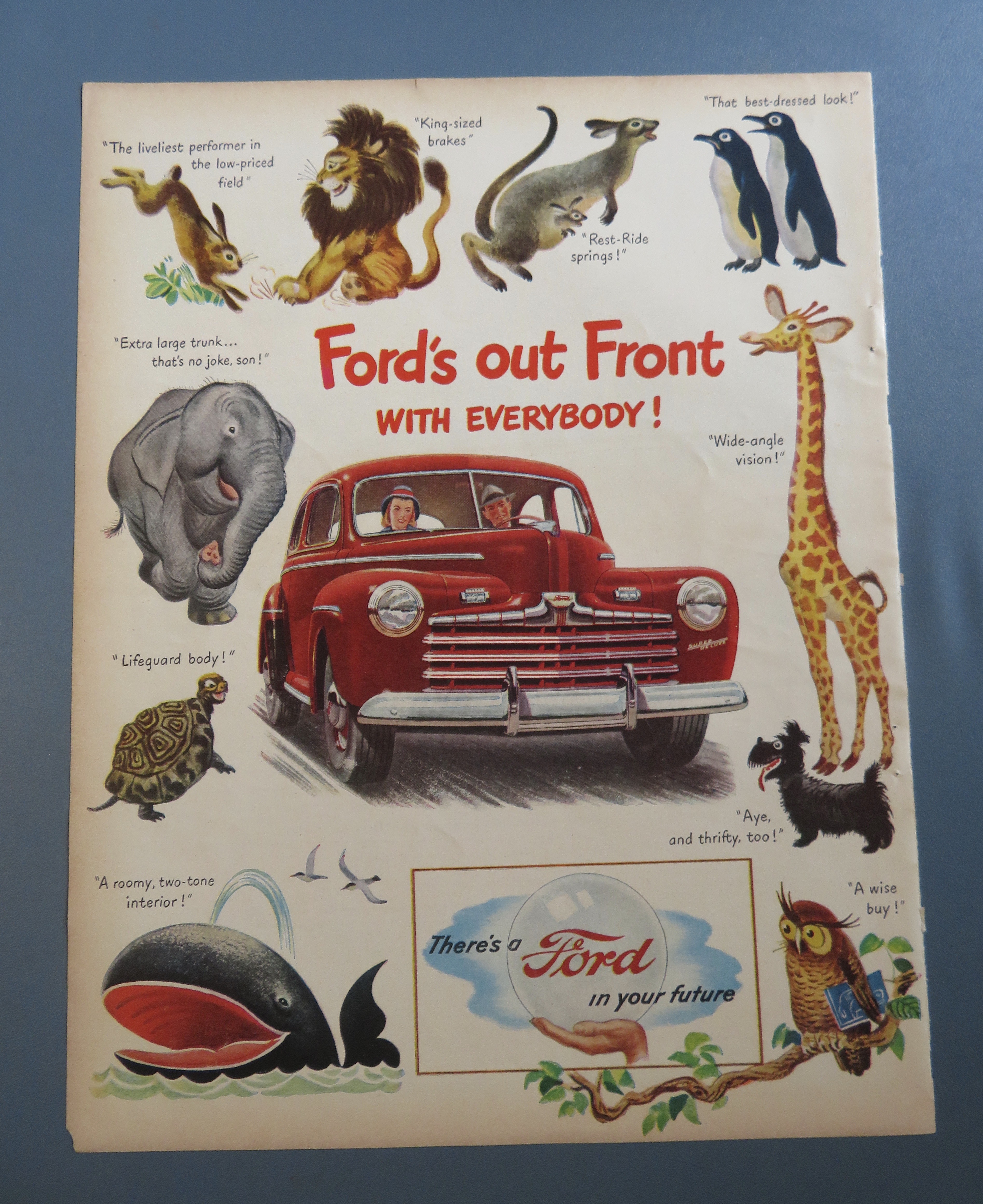 1946 Ford Automobile with Ford's Out Front