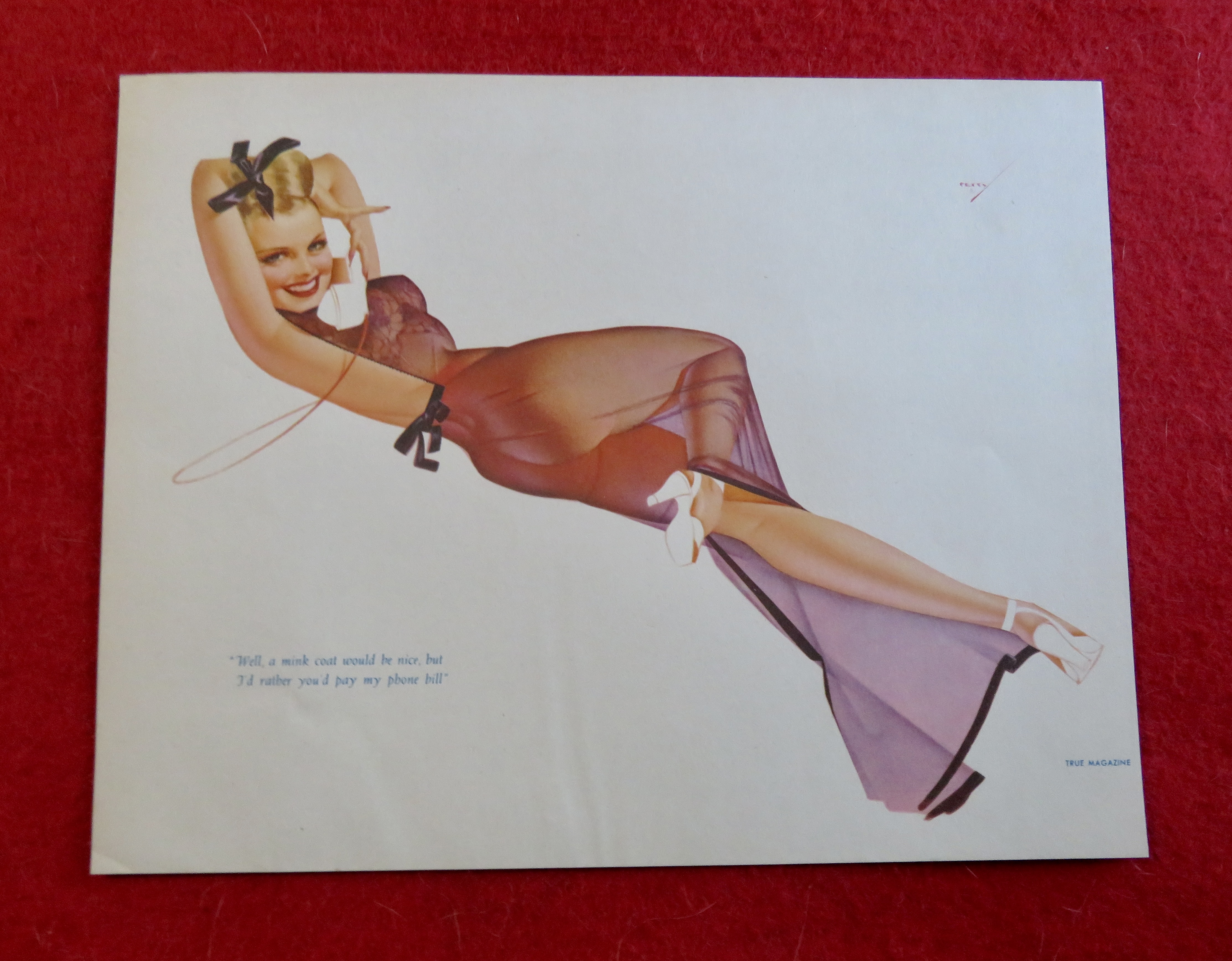 1940's Sexy George Petty Girl Pin Up Girl On Telephone