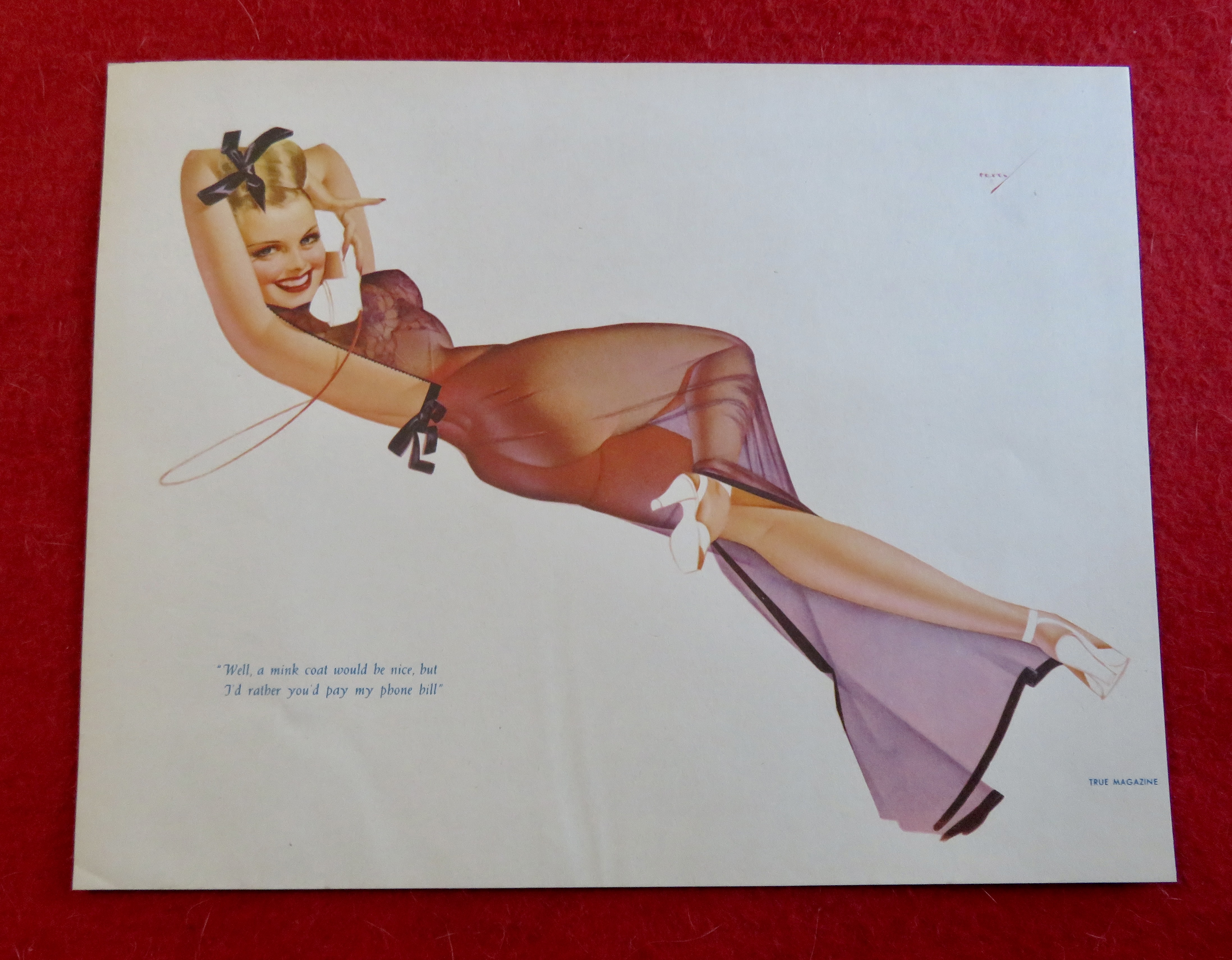 1940's Sexy George Petty Girl Pin Up Girl On Telephone