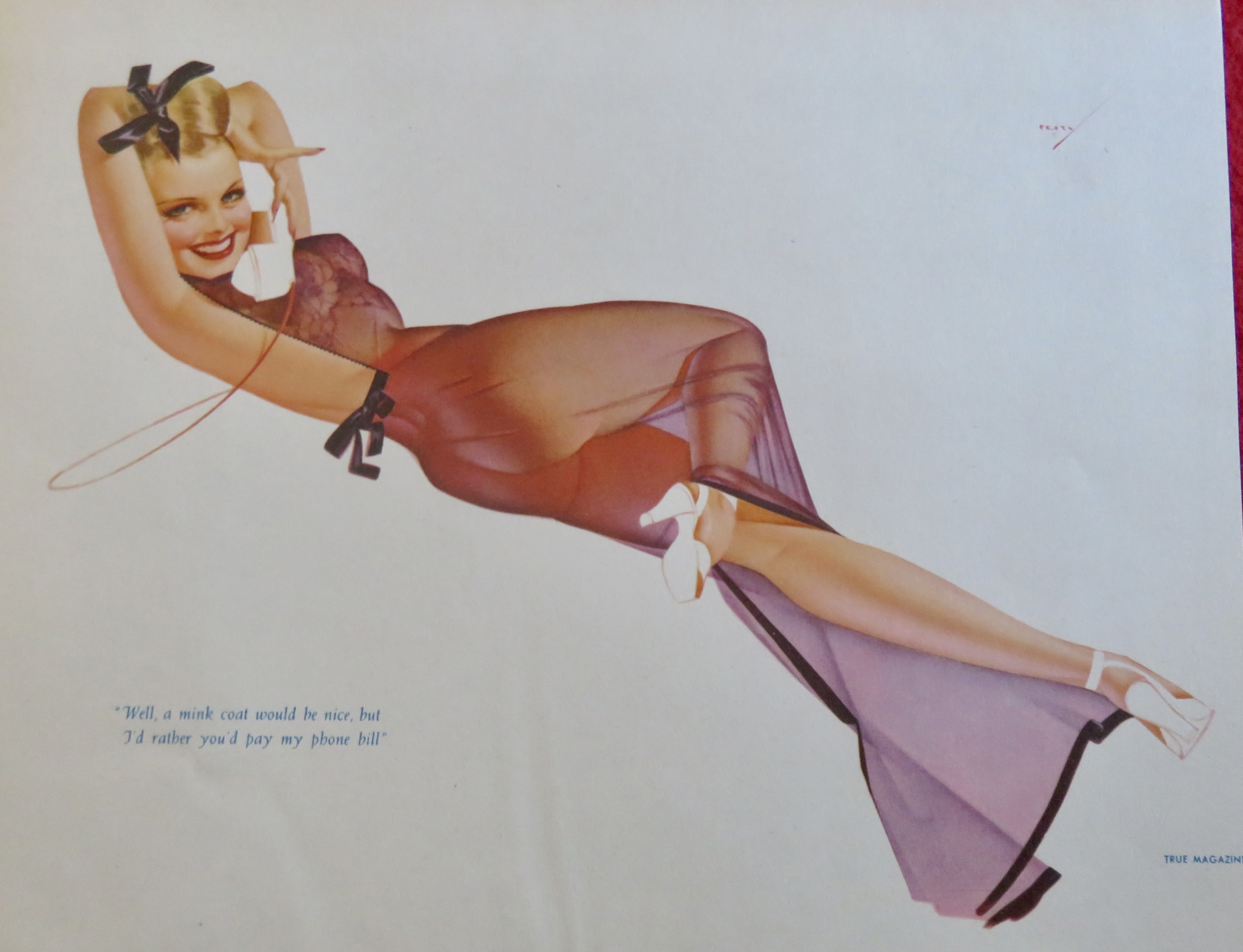 1940's Sexy George Petty Girl Pin Up Girl On Telephone