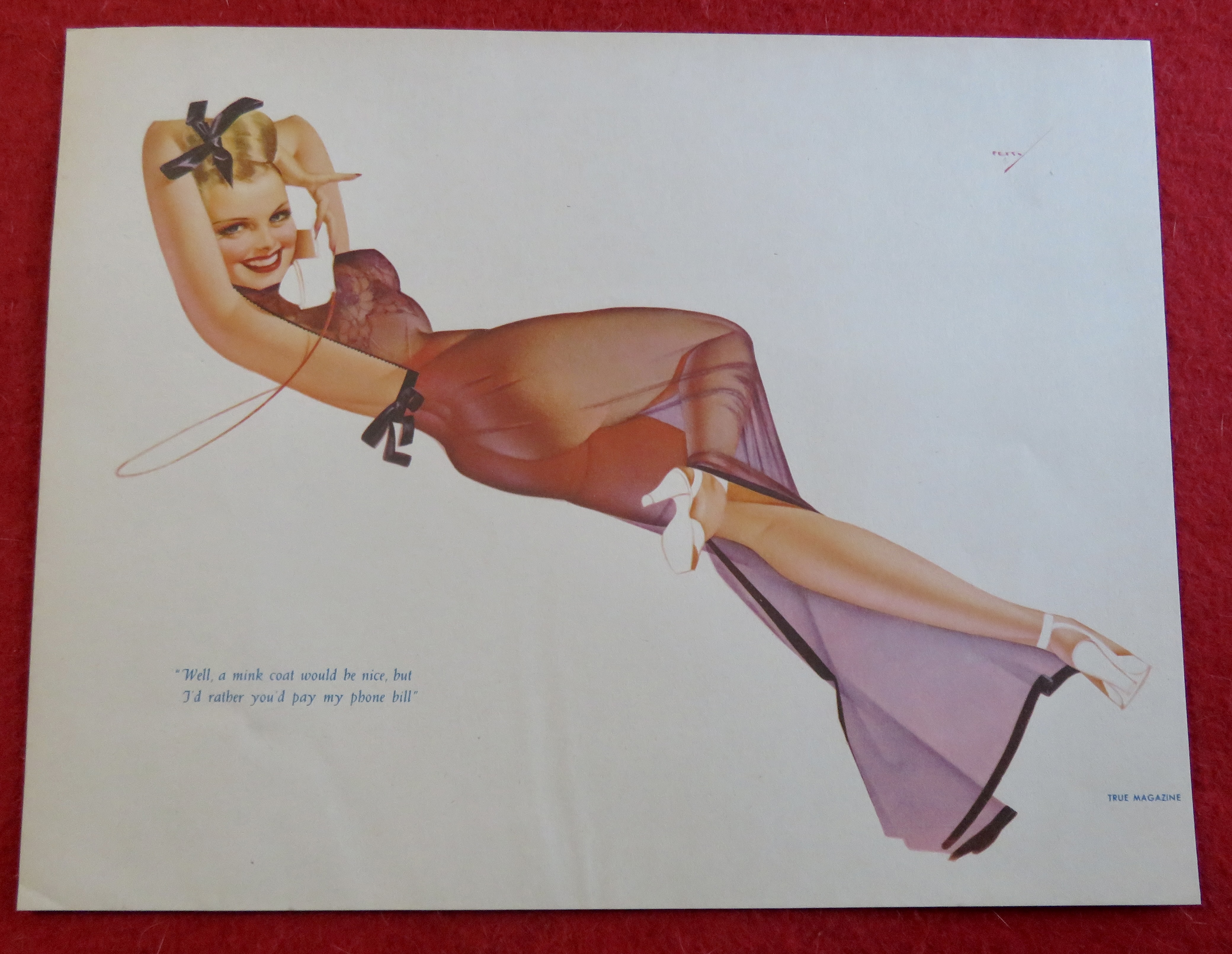 1940's Sexy George Petty Girl Pin Up Girl On Telephone