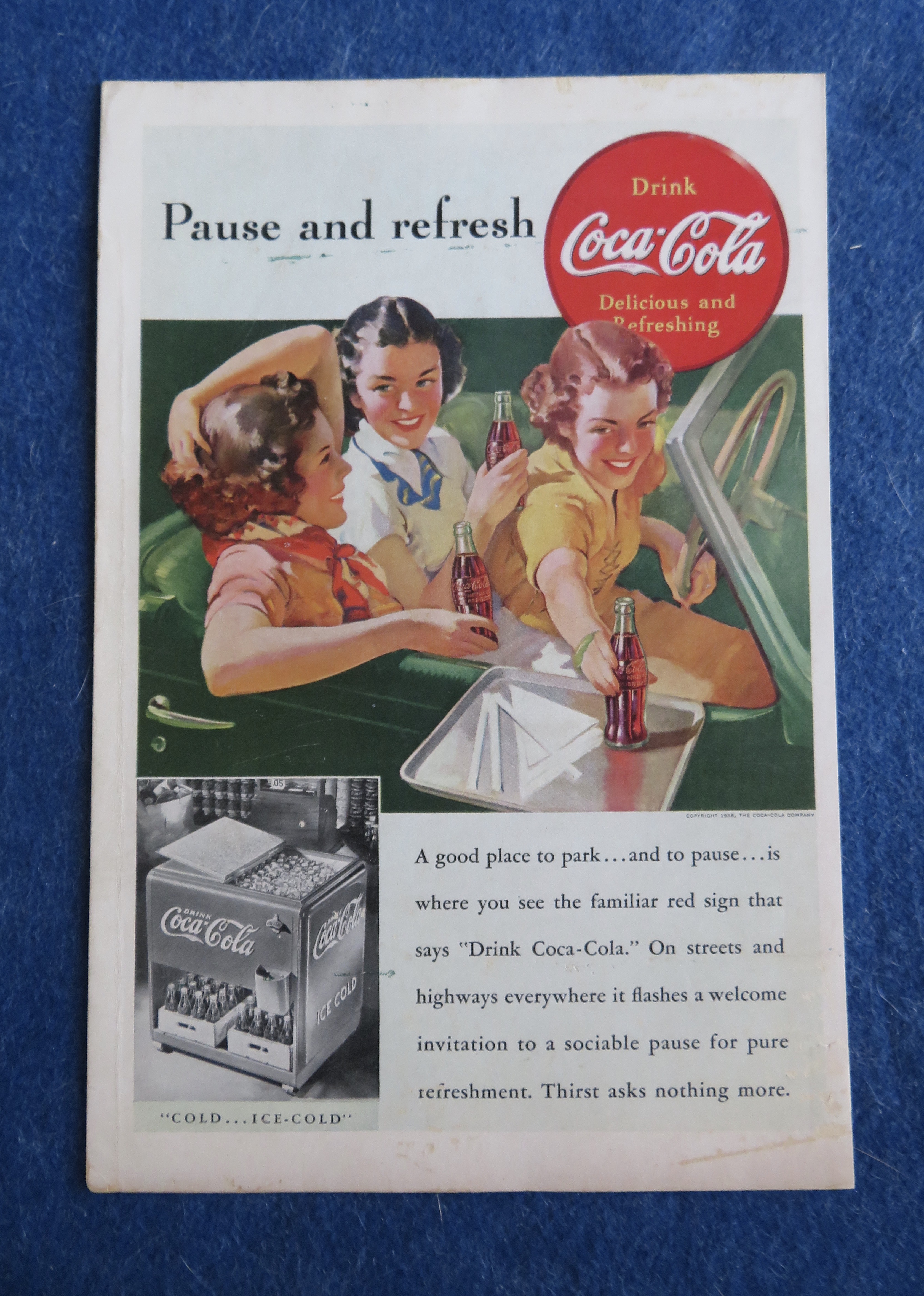 1938 Coca Cola (Coke) with Three Girls in a Car