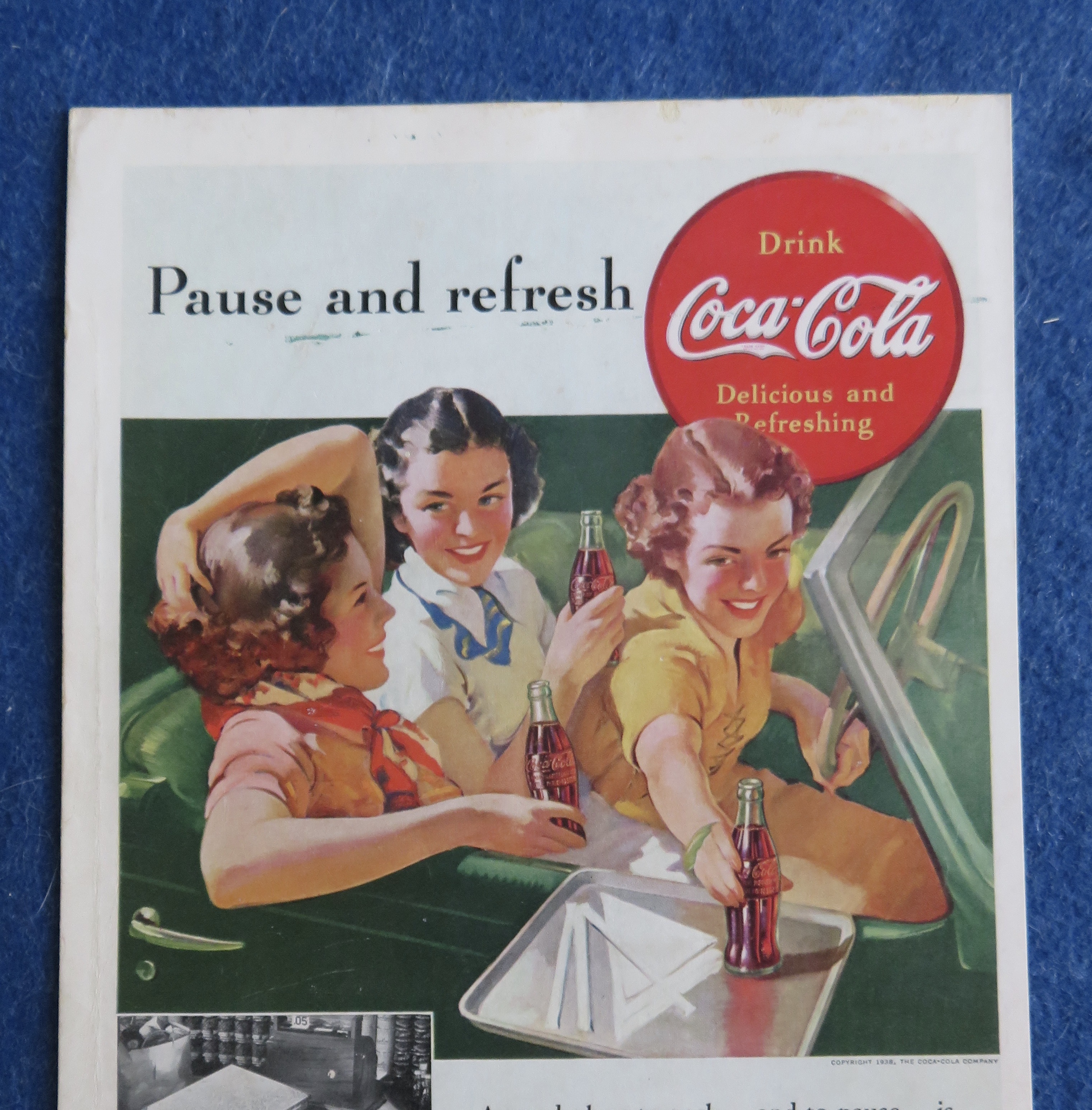 1938 Coca Cola (Coke) with Three Girls in a Car