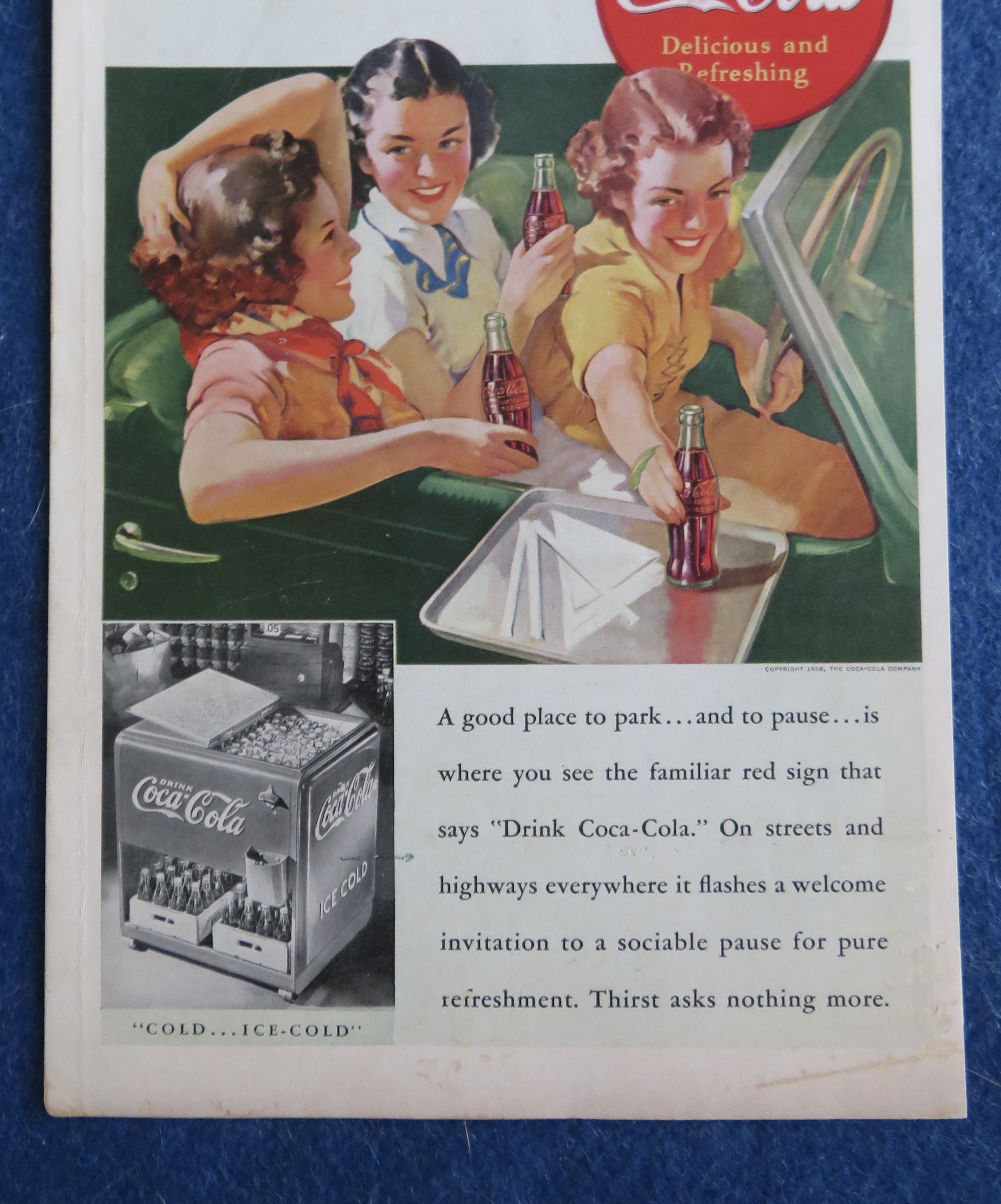 1938 Coca Cola (Coke) with Three Girls in a Car