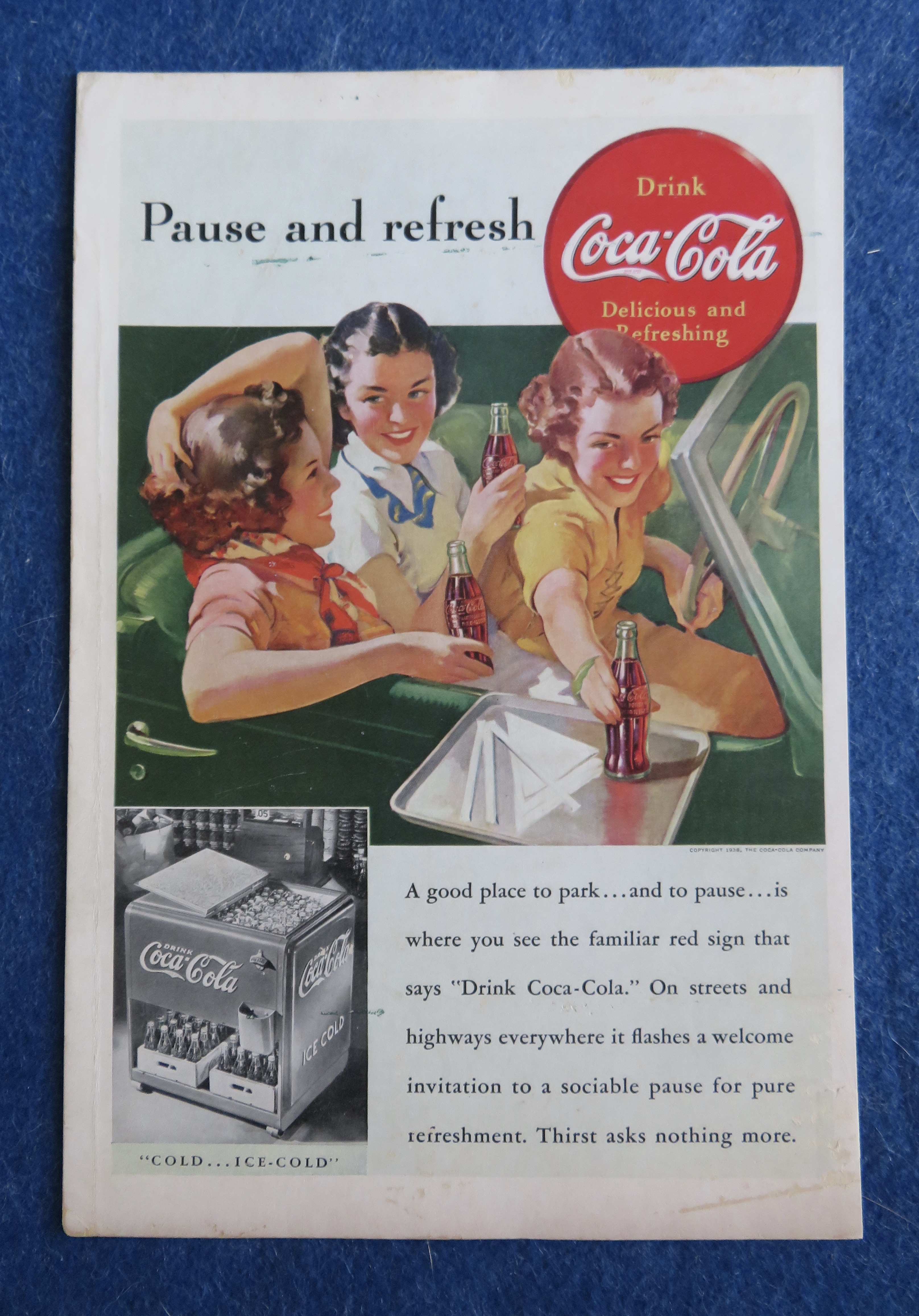 1938 Coca Cola (Coke) with Three Girls in a Car
